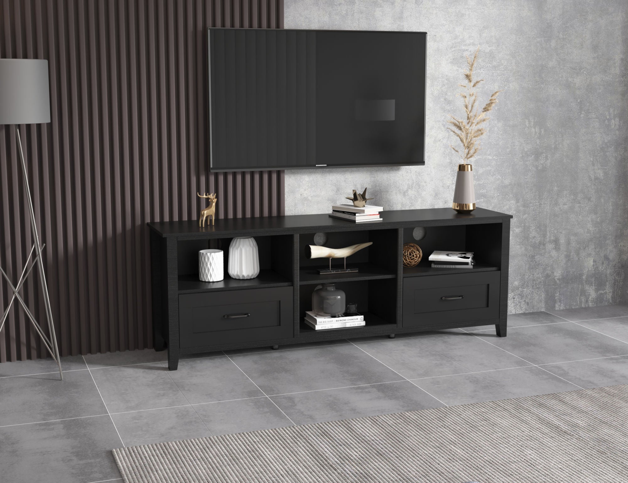 Black TV Stand for Living Room and Bedroom-3