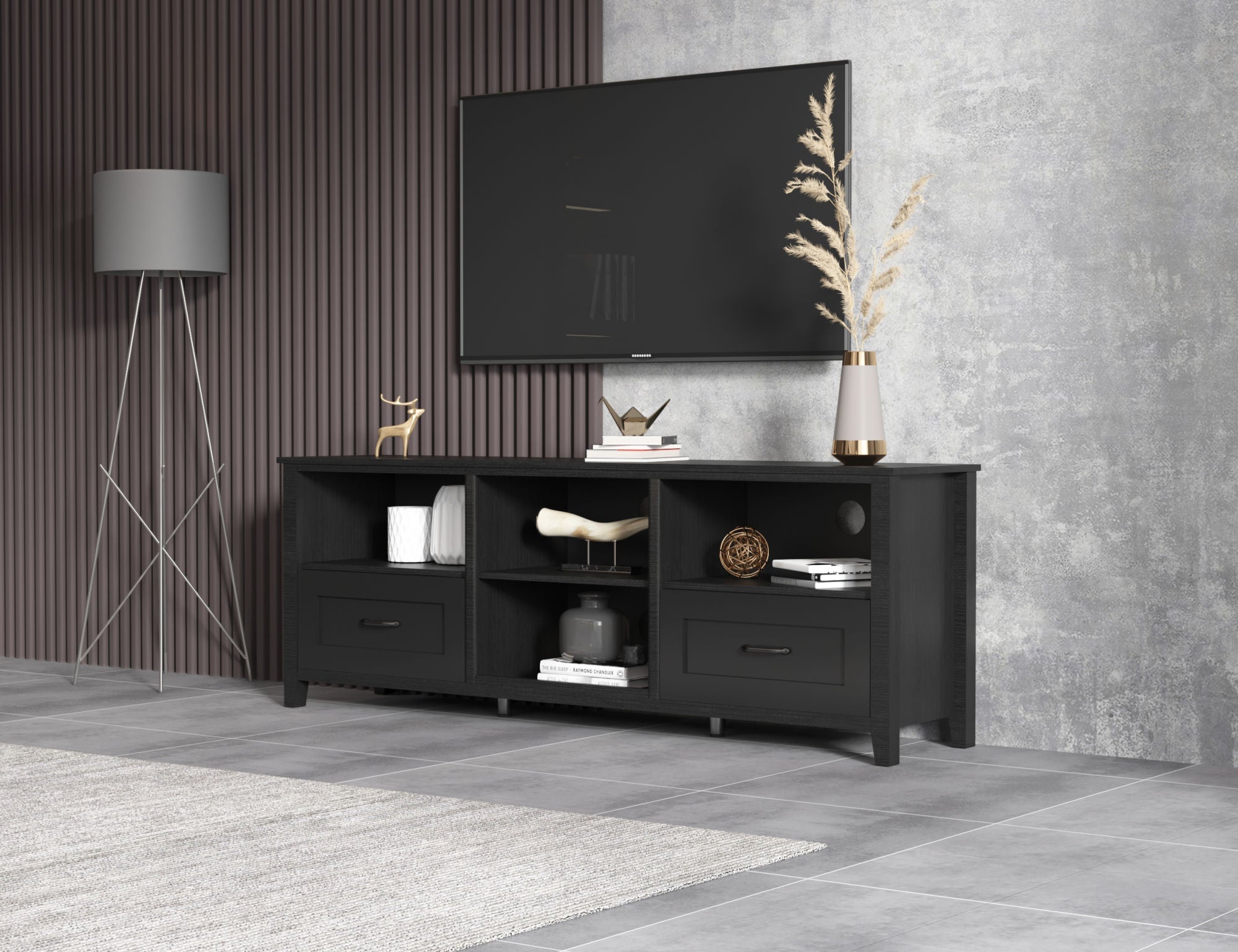 Black TV Stand for Living Room and Bedroom-2