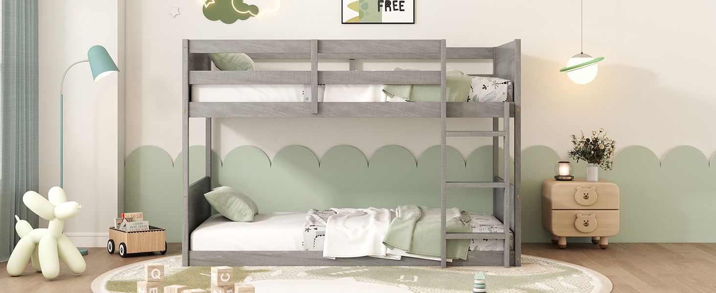Twin Wood Bunk Bed - White - Just Better Bunk Beds