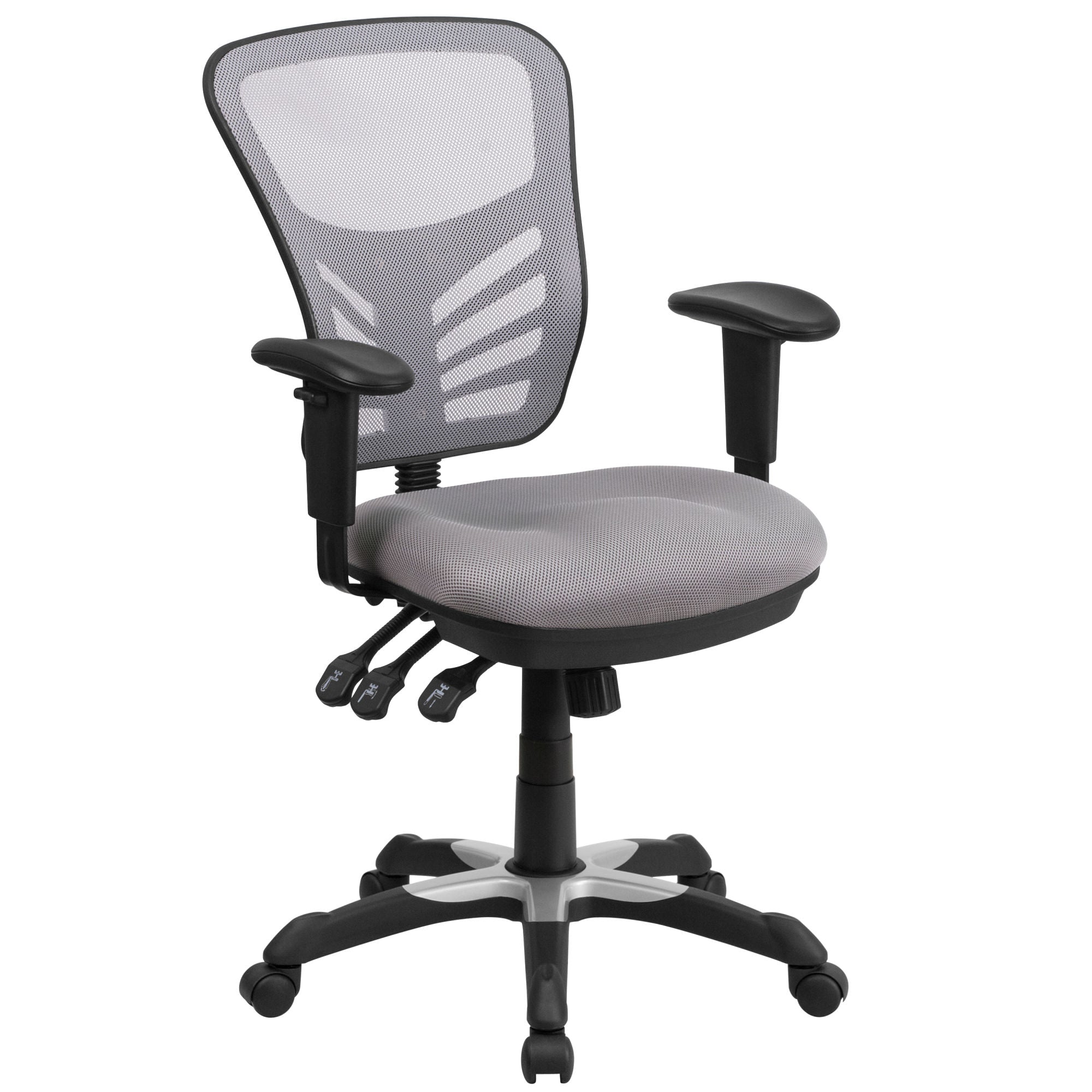 Mid-Back Mesh Swivel Office Chair with Adjustable Arms-4