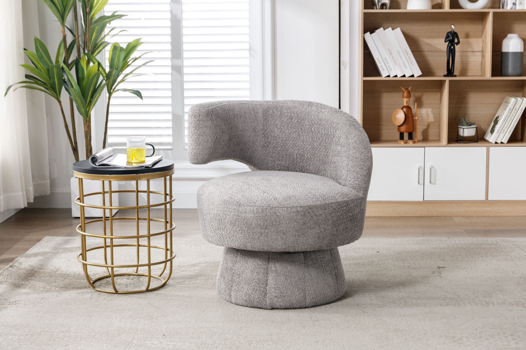 360 Degree Swivel Cuddle Barrel Accent Chairs-1