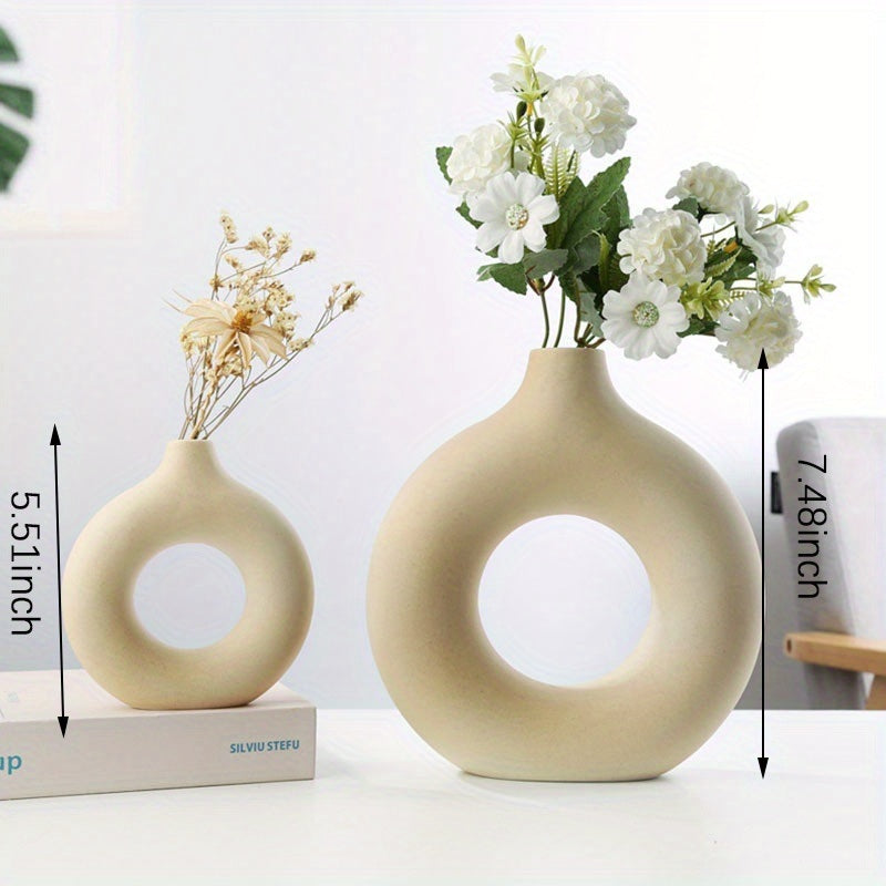 White Ceramic  Modern Home Boho Vases-6