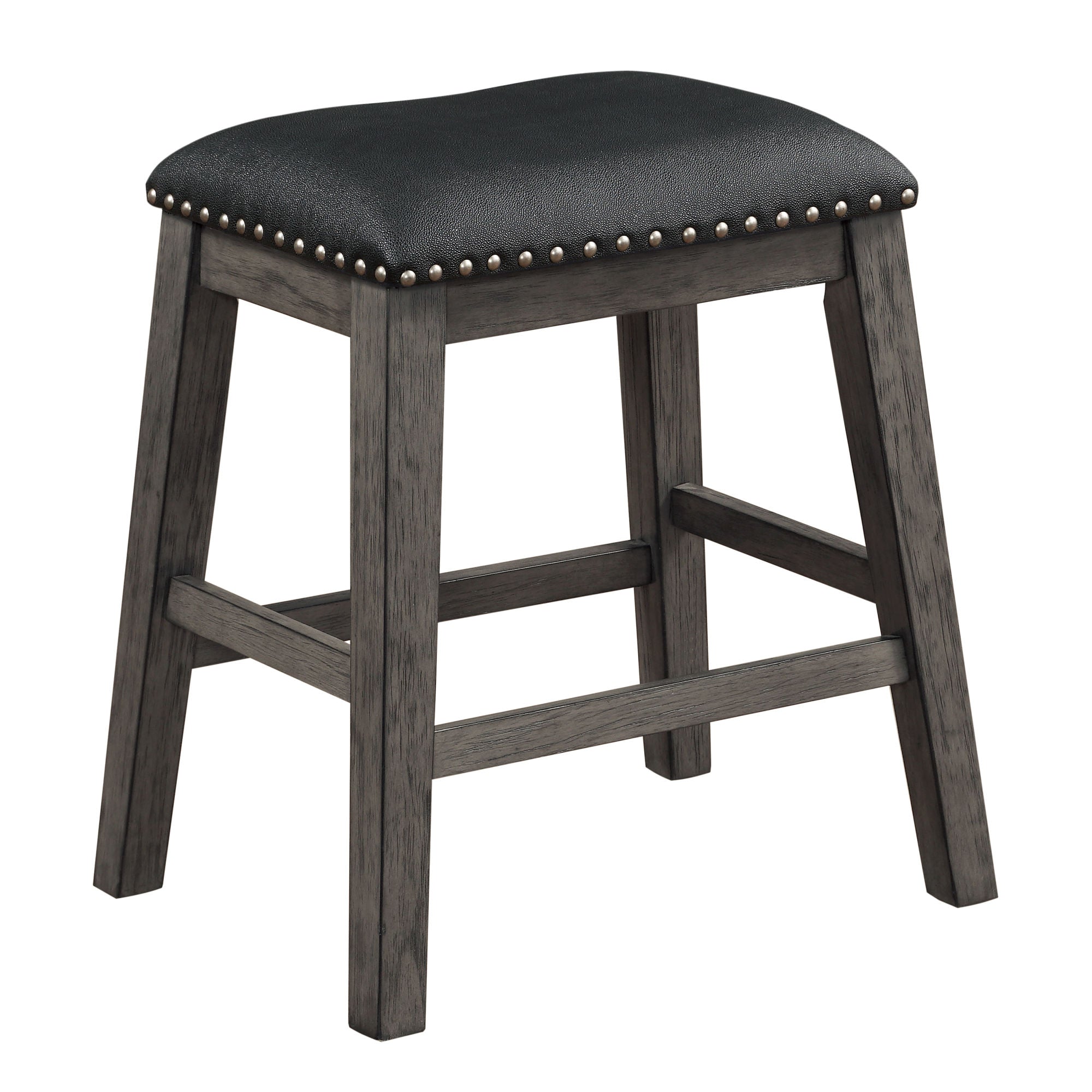 Set of 2 Faux Leather Counter Height Barstool-0