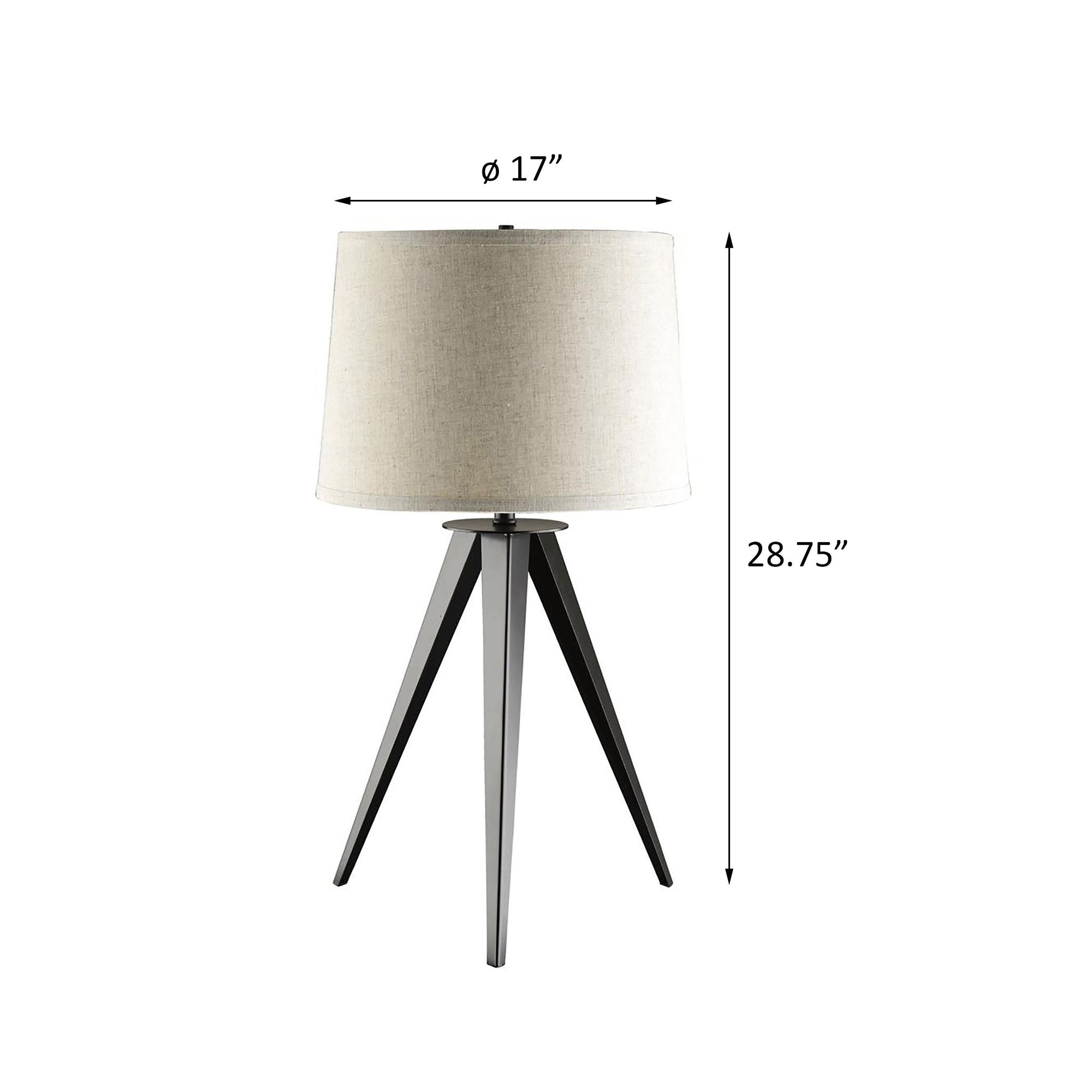 Grey and Black Tripod Floor Lamp-4