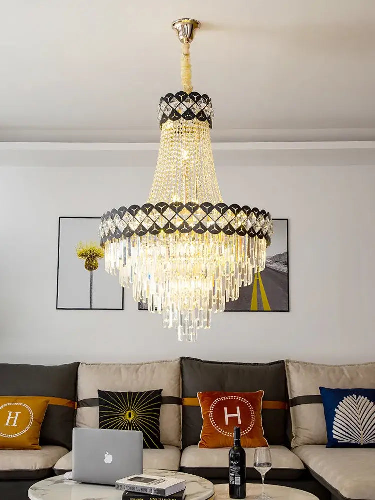 Duplex Modern Crystal Chandelier | Living Room Lighting