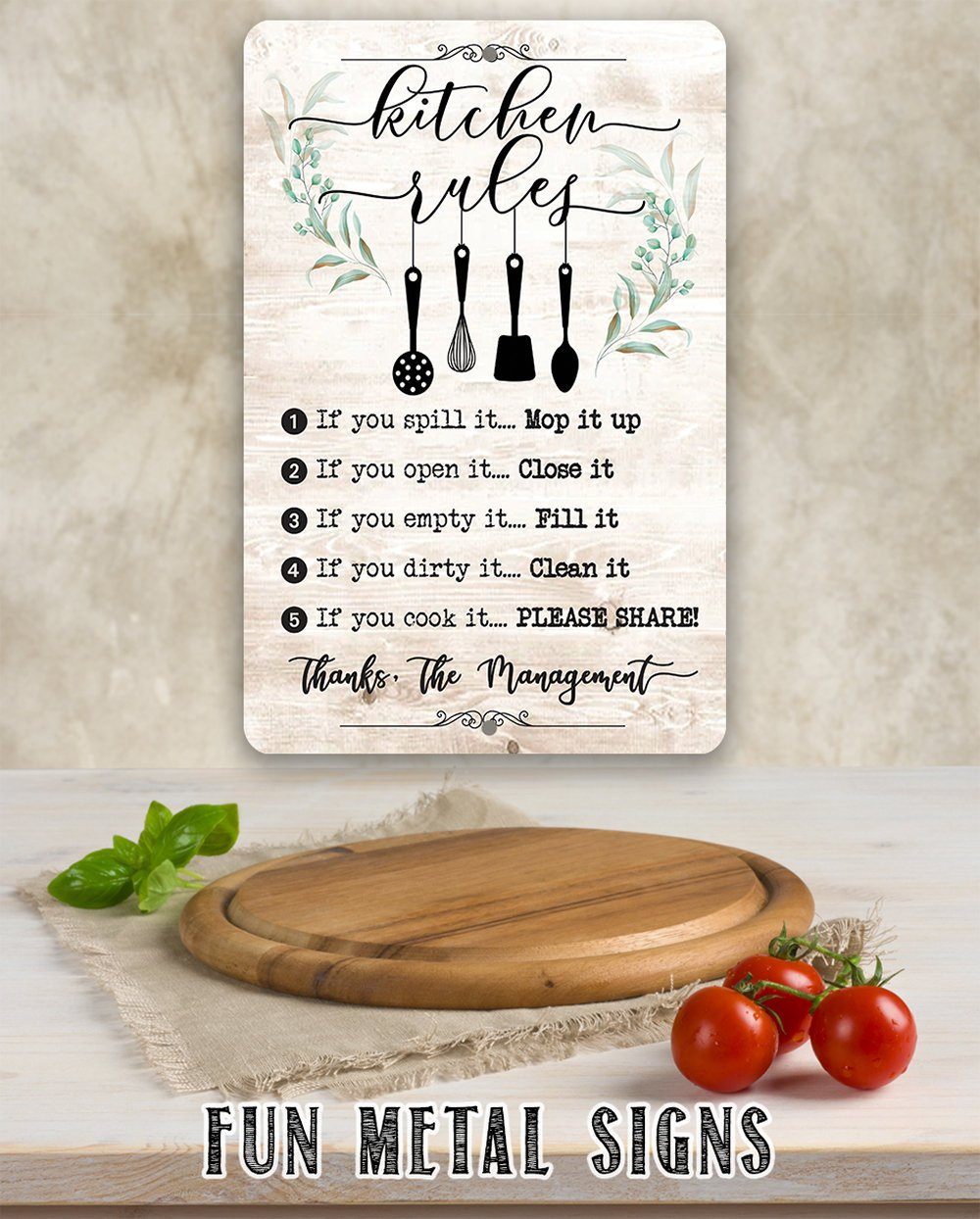 Kitchen Rules - Metal Sign