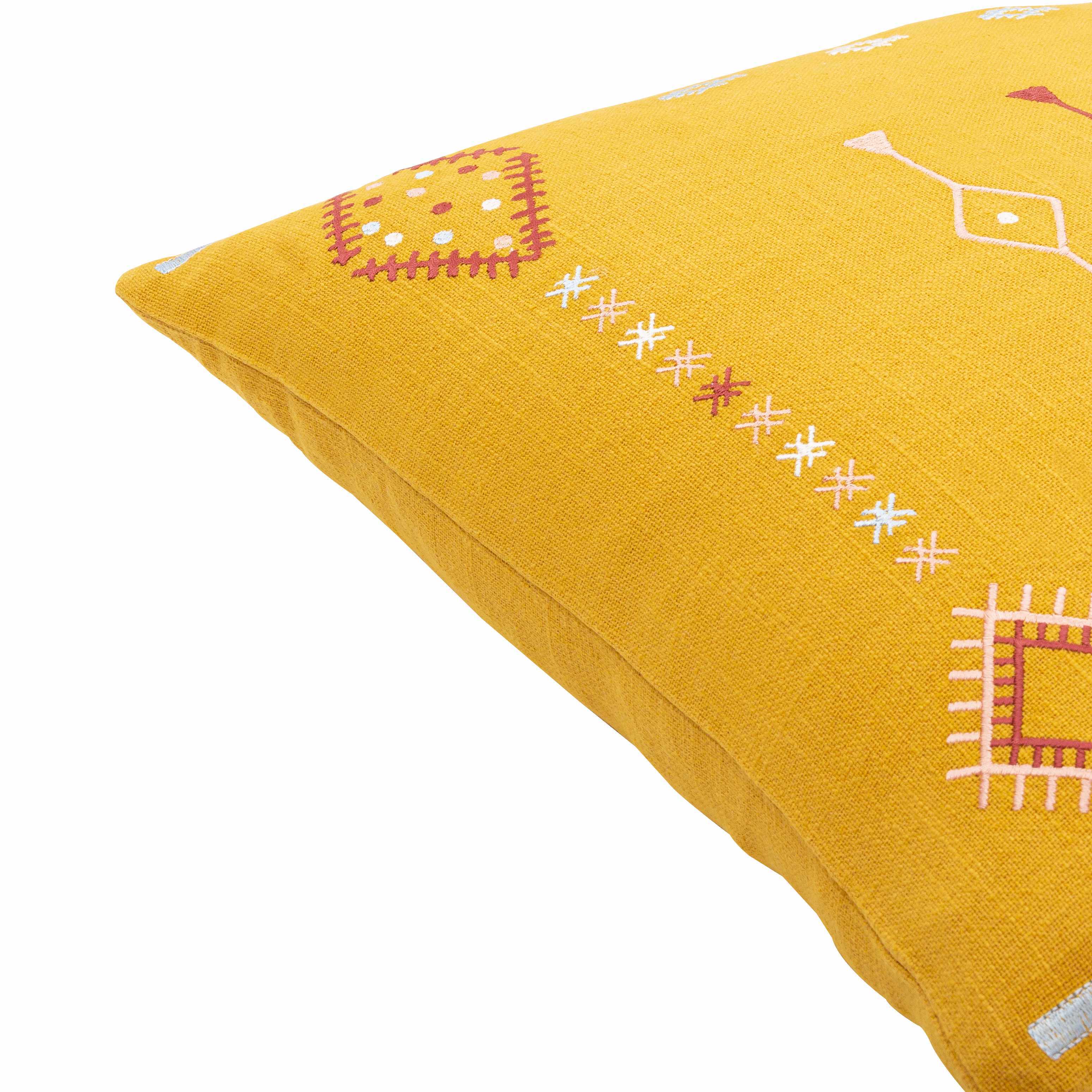 Devi Mustard Geometric Pattern Accent Pillow - Clearance-1