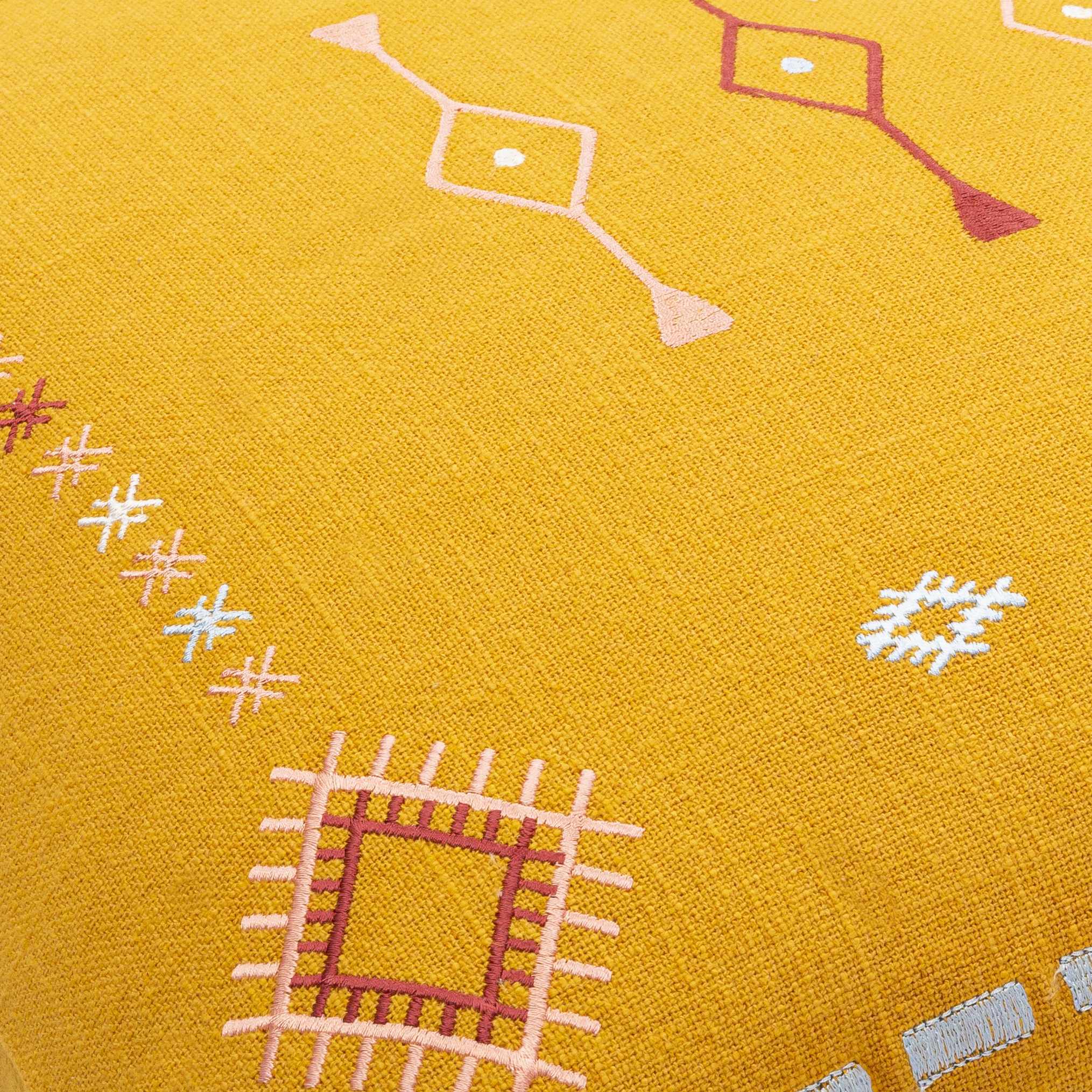 Devi Mustard Geometric Pattern Accent Pillow - Clearance-2