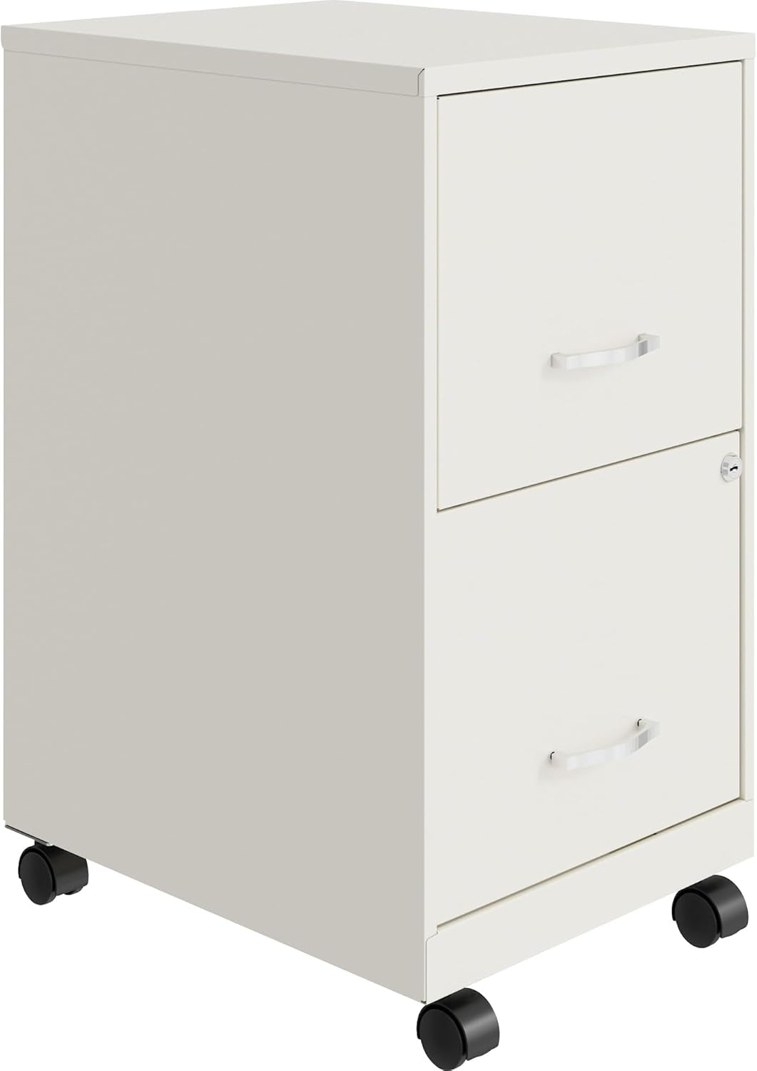 LYS SOHO White Mobile File Cabinet With Locking Two Drawers