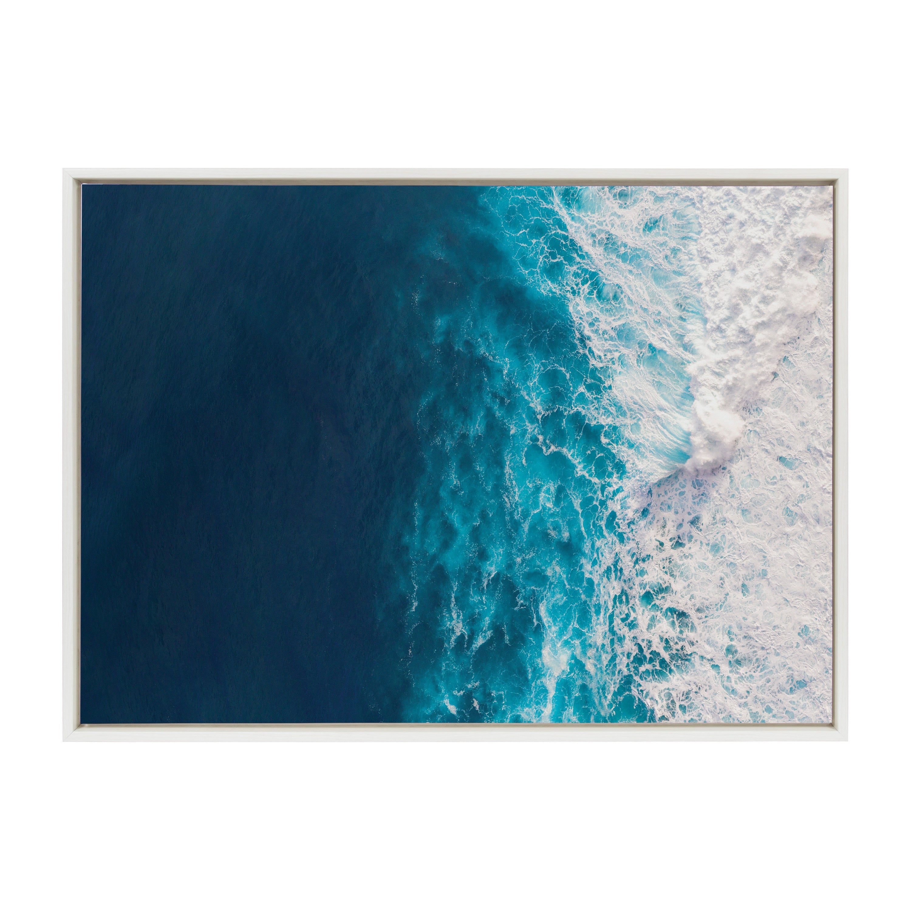Sylvie Seascape of Splashing Waves Framed Canvas by The Creative Bunch Studio