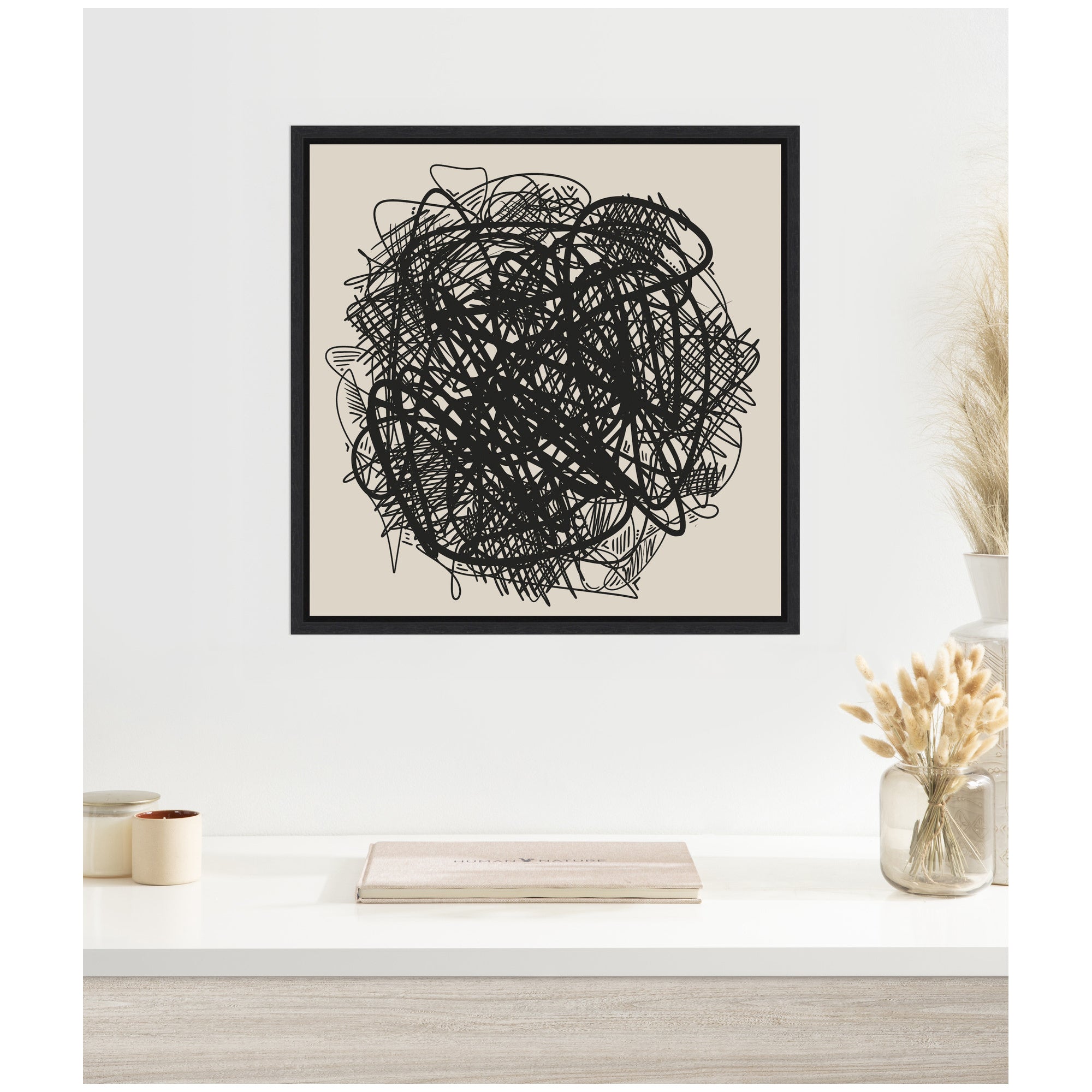 Modern Abstract Linework Loofah by The Creative Bunch Studio Framed Canvas Wall Art Print