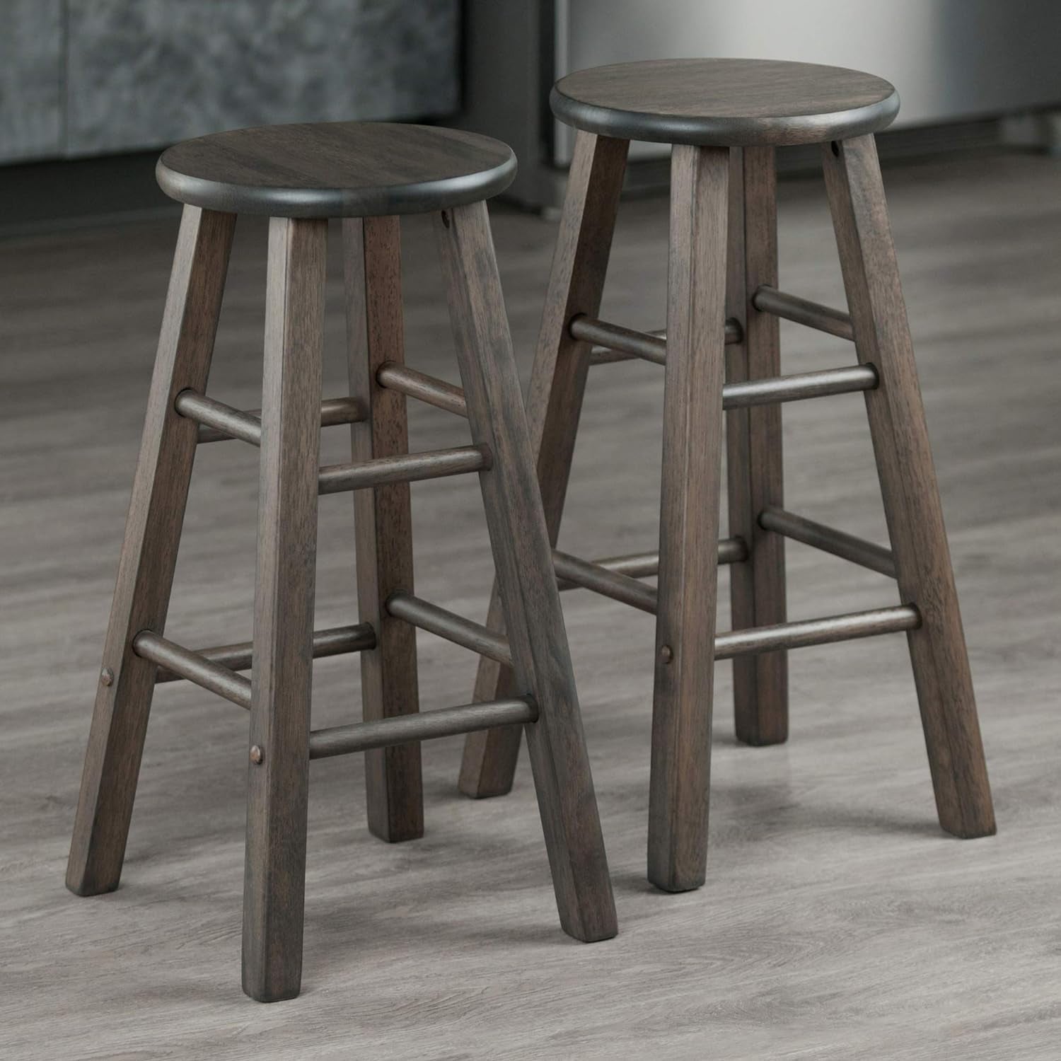 Element 2 Piece 24In Counter Stool Set Oyster Gray