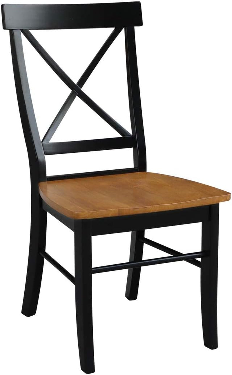 X Back Dining Chair Solid Wood Seat In Black Cherry