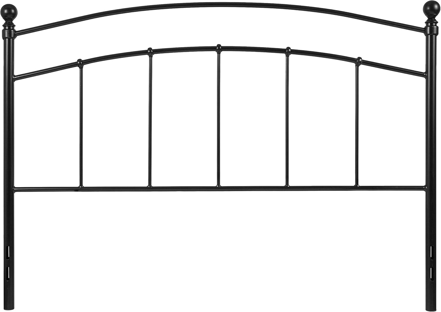 Contemporary Black Metal Queen Size Headboard with Support