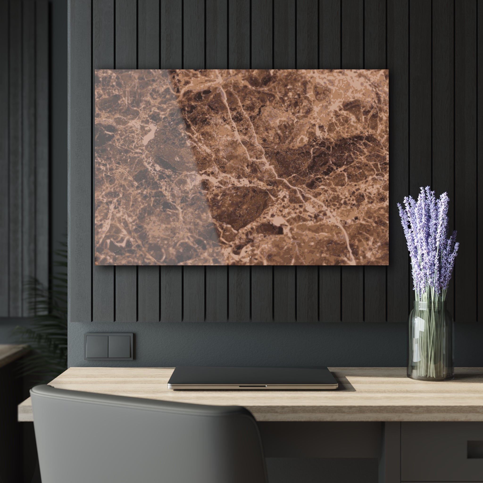 Black background, Brown stone print