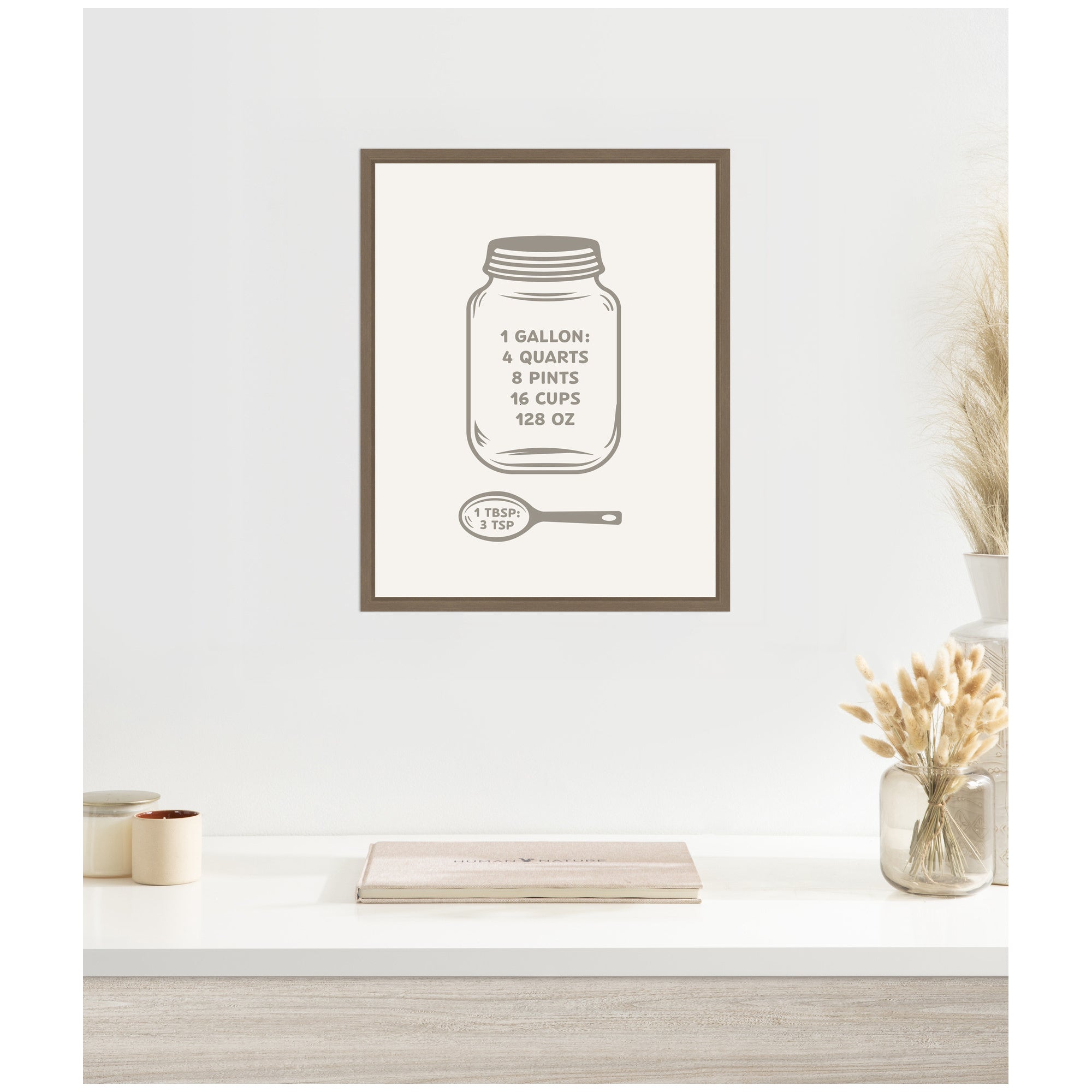 Kitchen Conversion Charts Gallon Tbsp by The Creative Bunch Studio Framed Canvas Wall Art Print