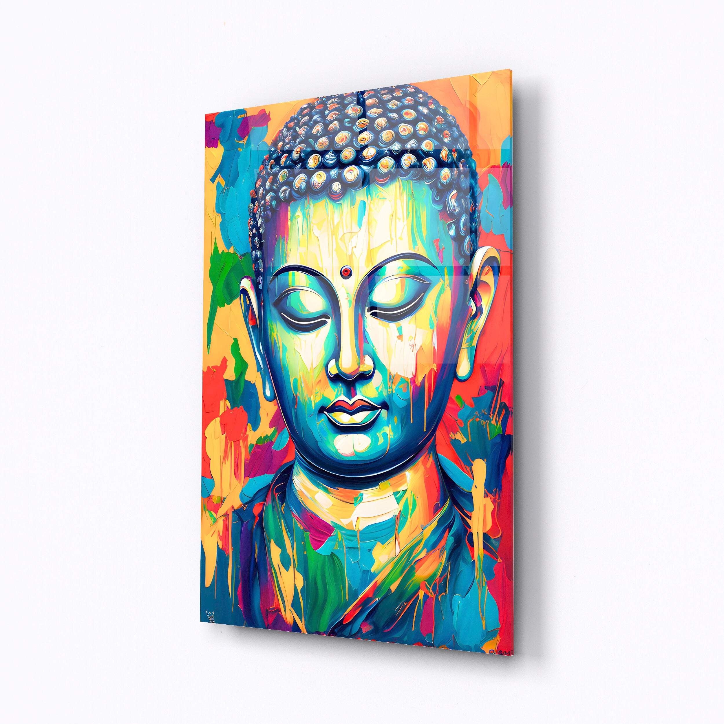 Tempered glass wall art Buddha-0