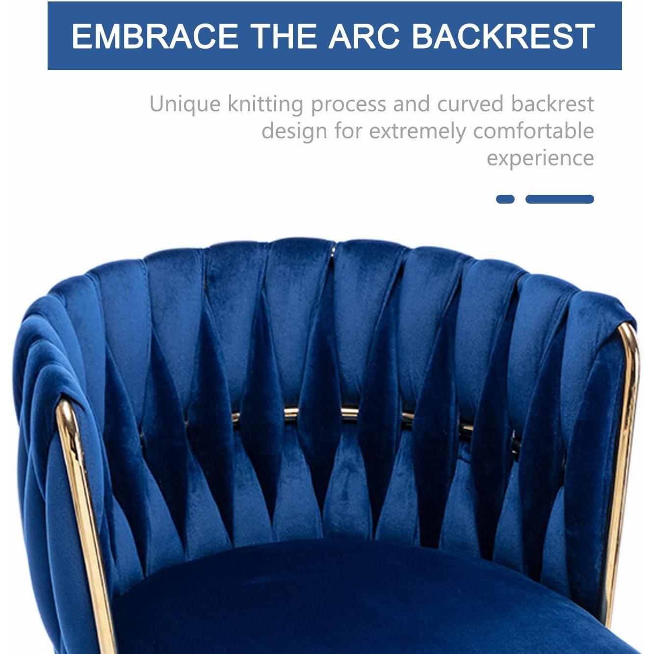 Blue Wingback Dining Chairs Set Of Four Modern Style