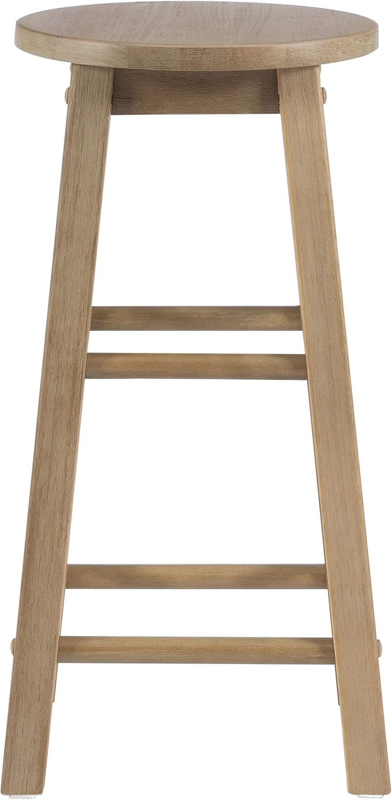 Zeke Grey Wash 24 Inch Counter Stool Round Seat Modern