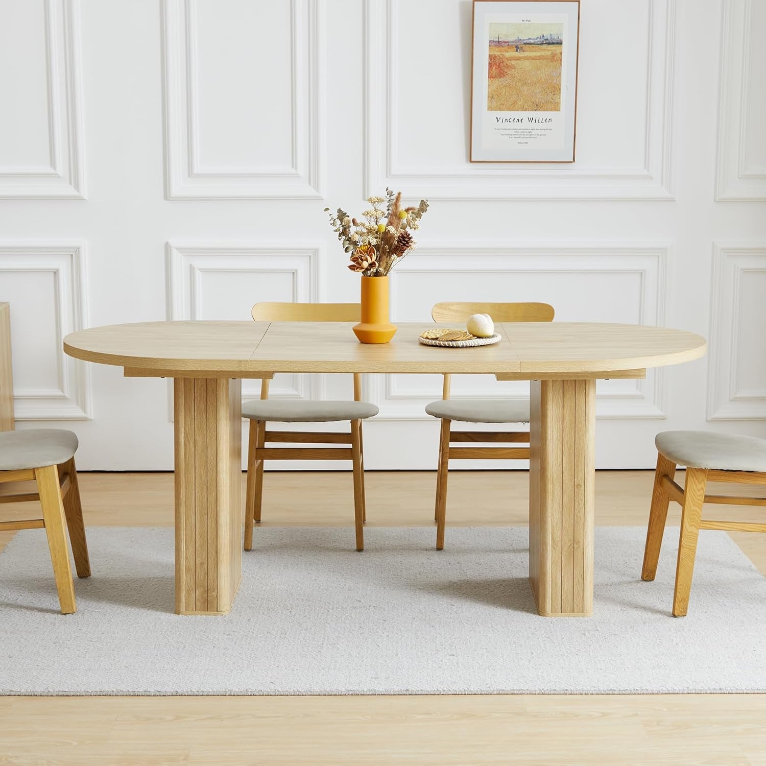 70.8 Inch Natural Dining Table For Kitchen And Dining Room
