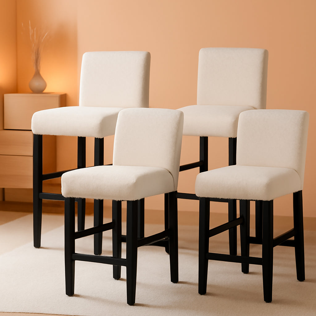 Water Repellent Bar Stool Covers Set Of 4 Beige Ripple Jacquard