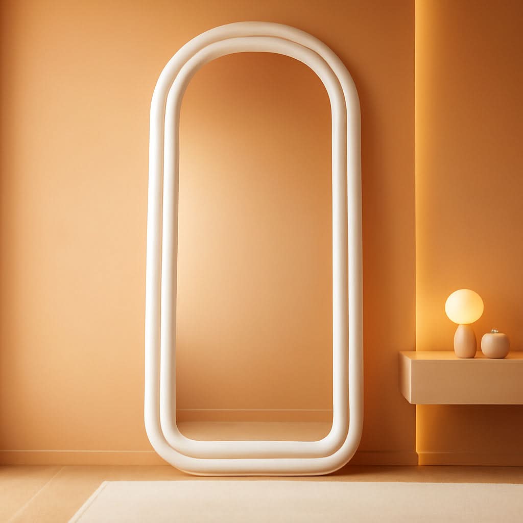 Arched Full Length Floor Mirror 71 X 32 Inches White