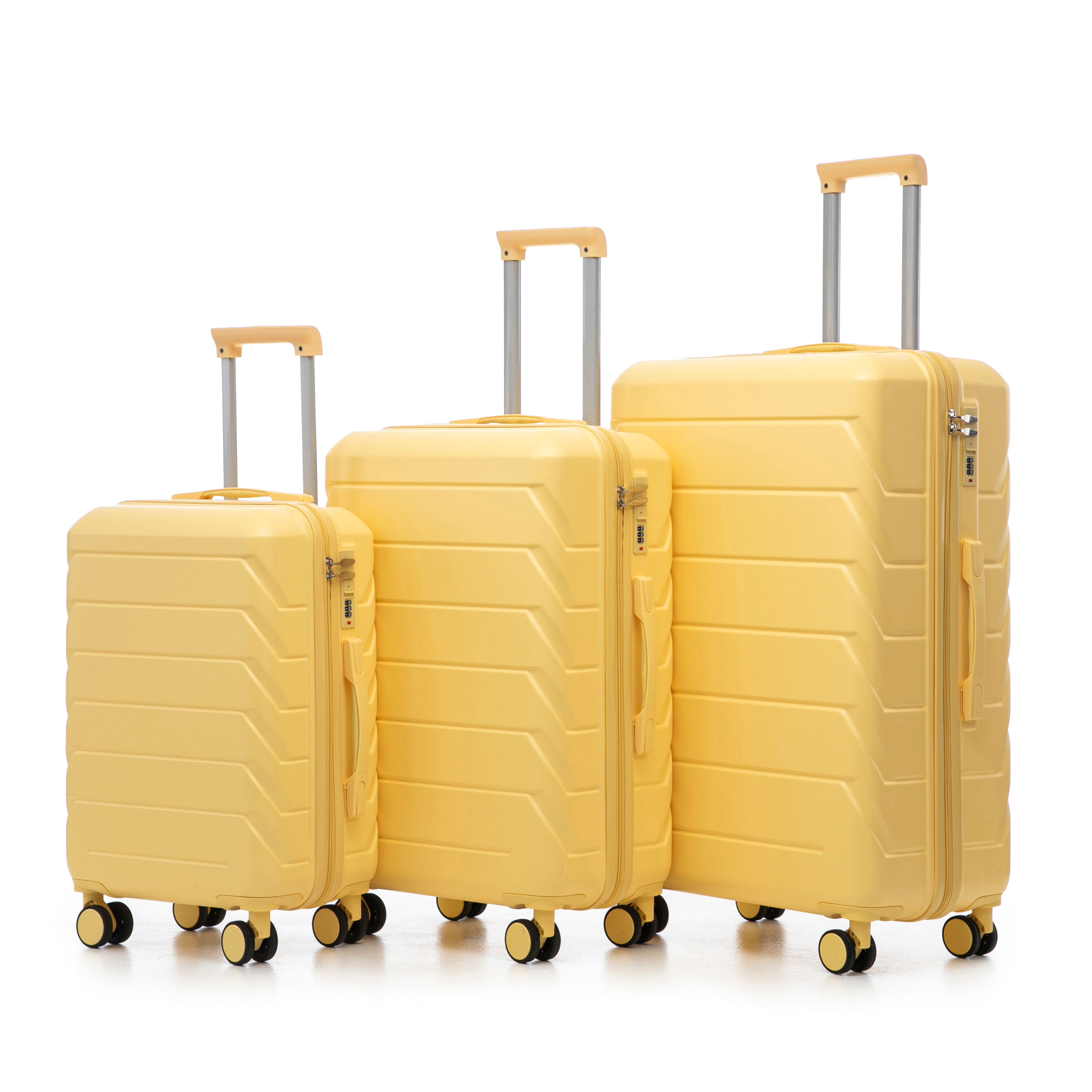 Set 3PCs 20'/24'/28' ABS Spinner Wheel Luggage - Yellow