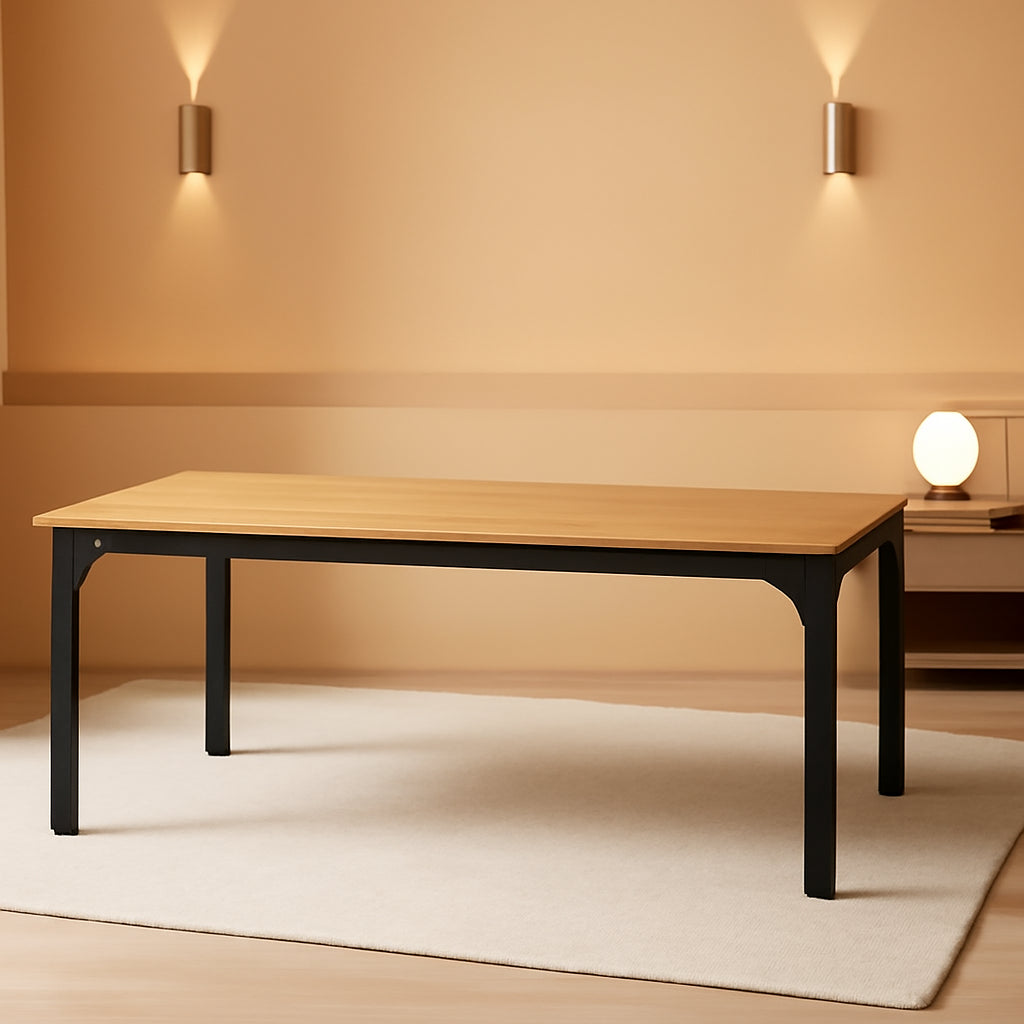 78 Inch Rustic Wood Dining Table For 6-8 People Rectangular