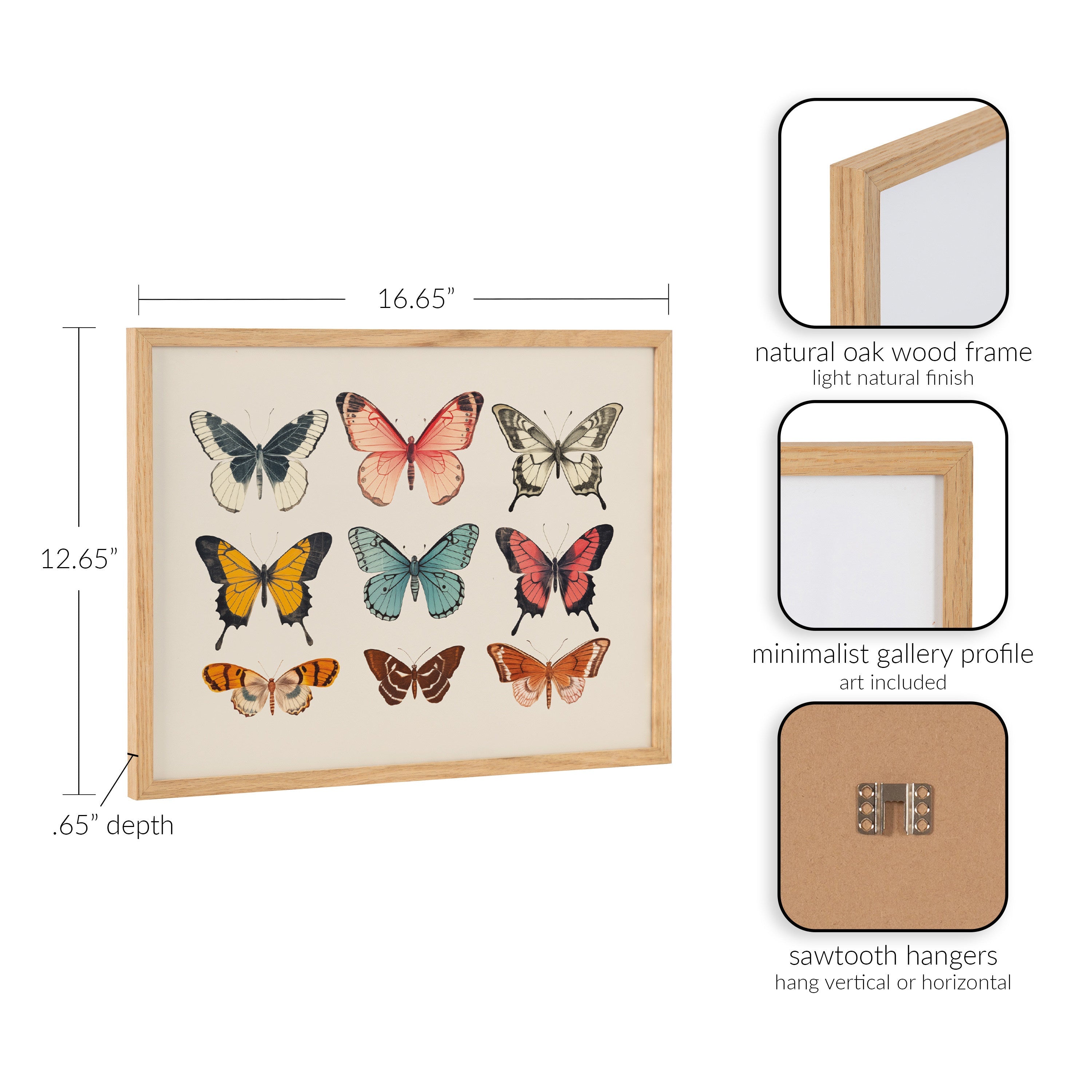 Gallery Vintage Style Muted Pastel Butterflies II Print by The Creative Bunch Studio