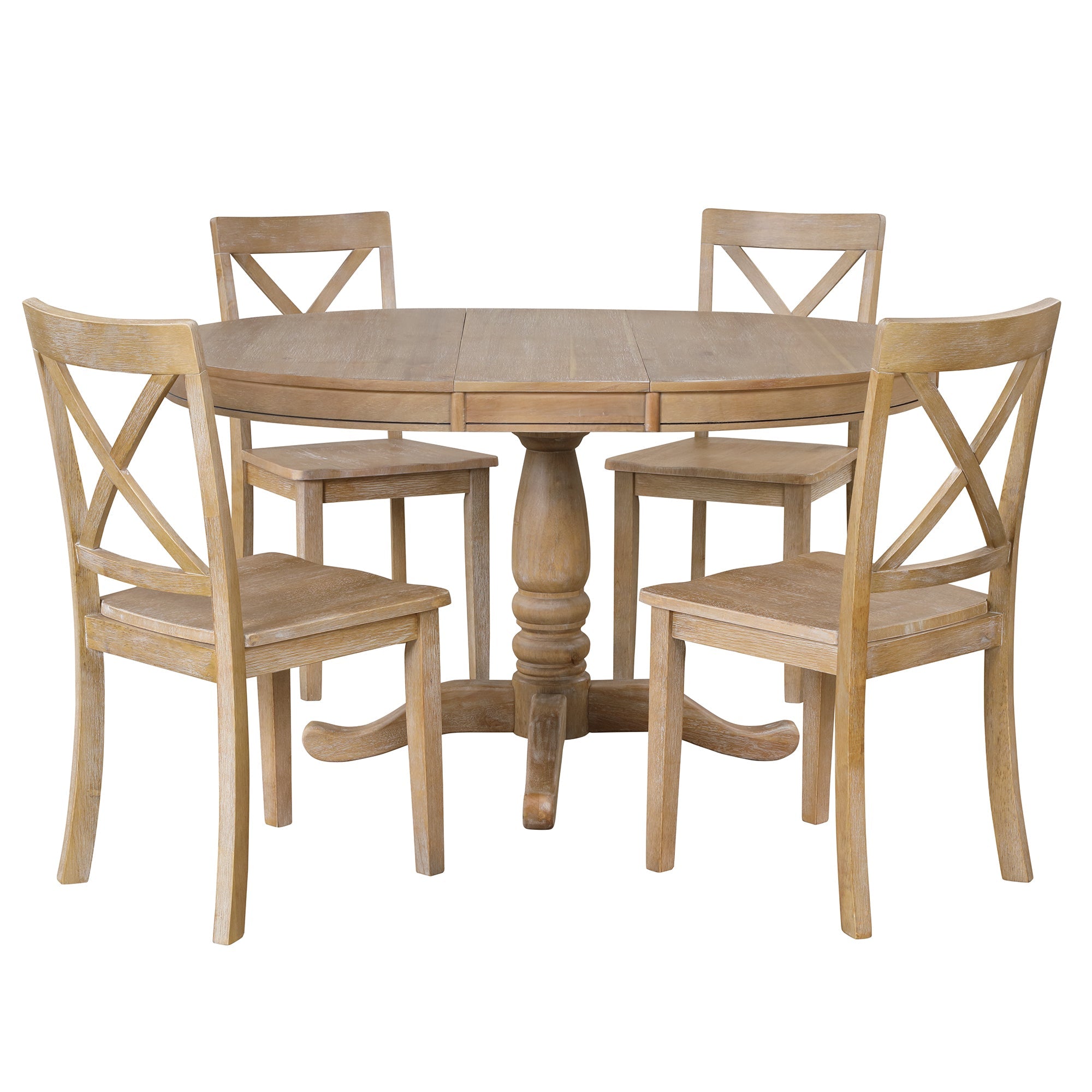 5 Piece Kitchen Table Set for Dining Room ( 4 Chairs + 1 Round Table)