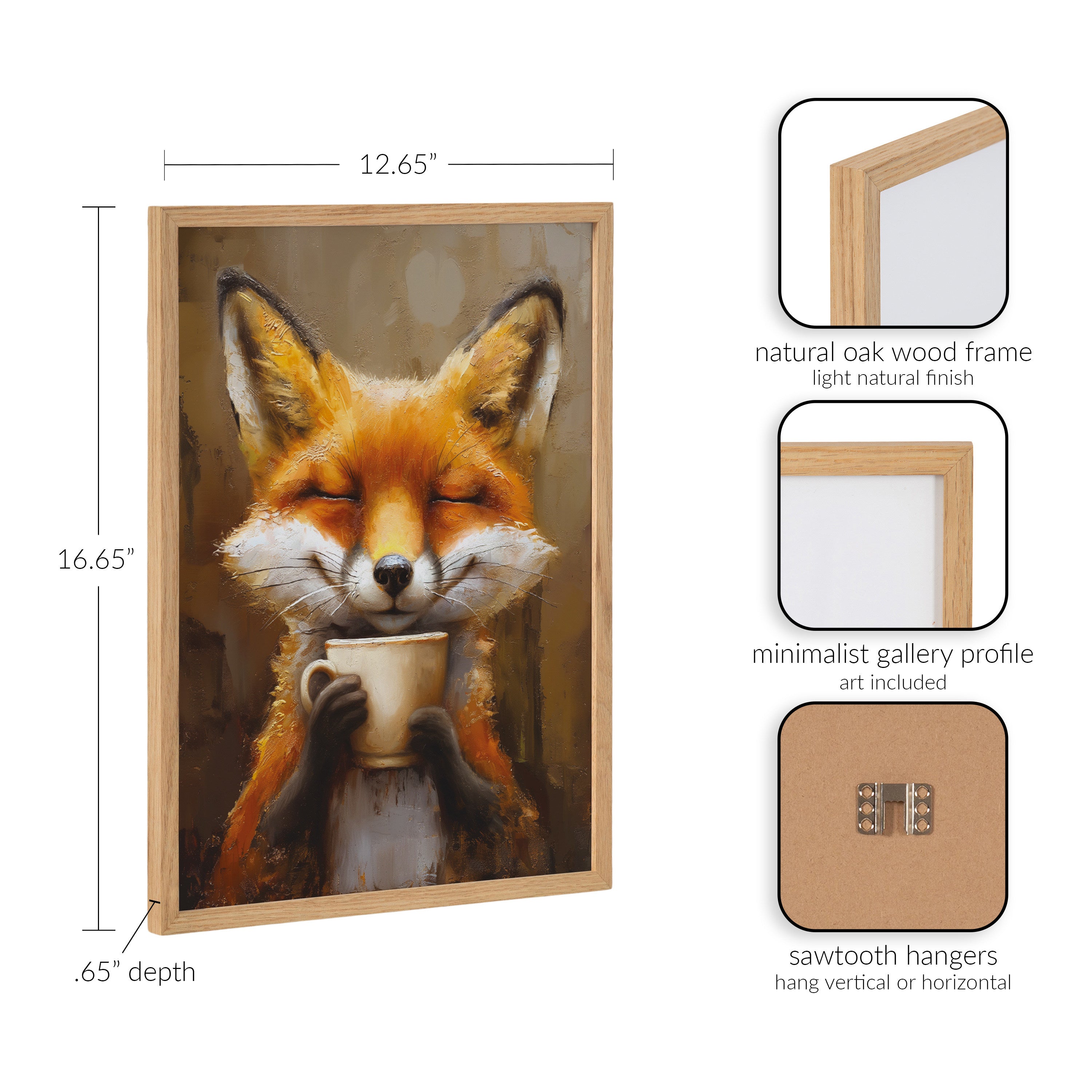 Gallery Happy Fox Traditional Coffee Tea Cup Print by The Creative Bunch Studio