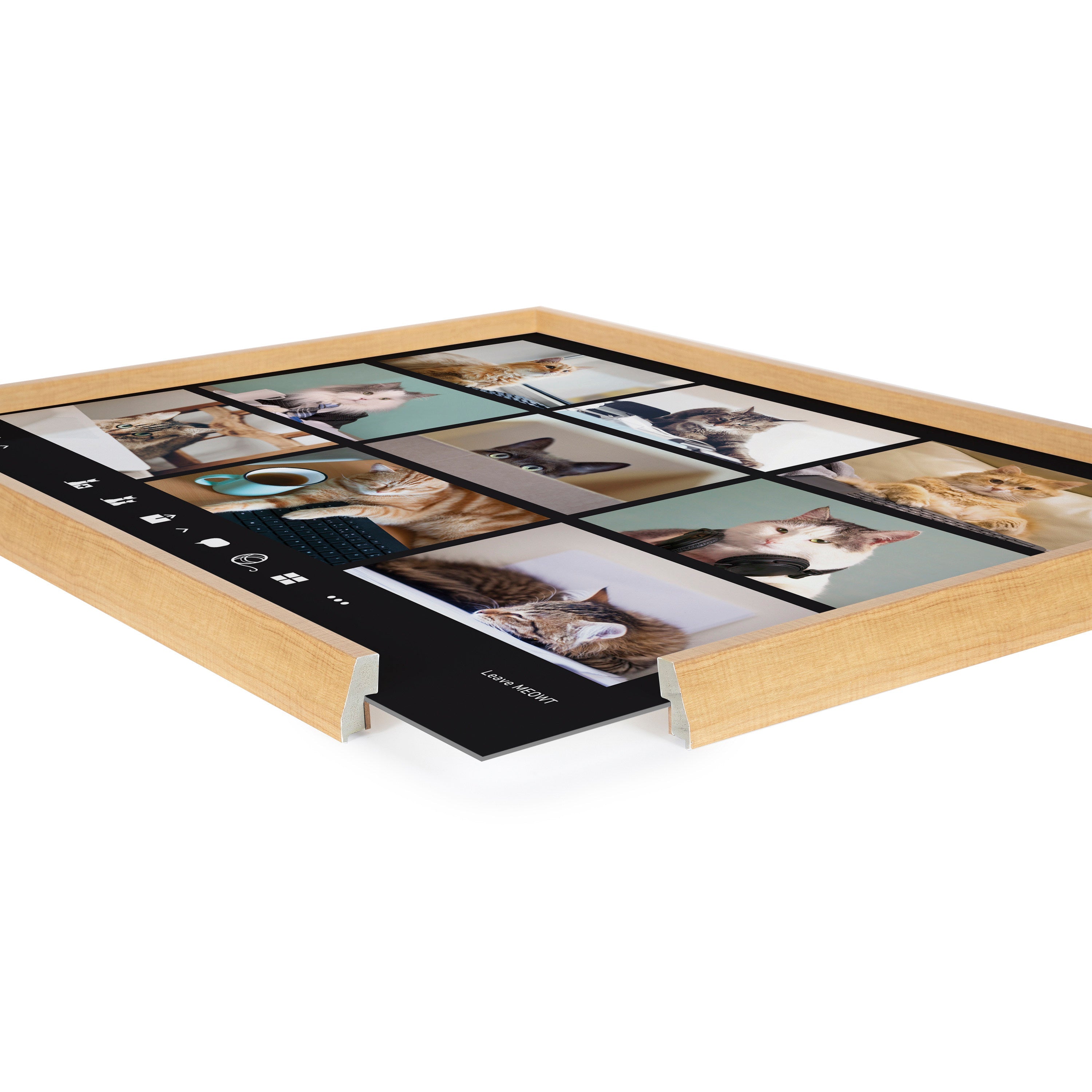 Blake Video Chat Cats Framed Printed Glass by The Creative Bunch Studio