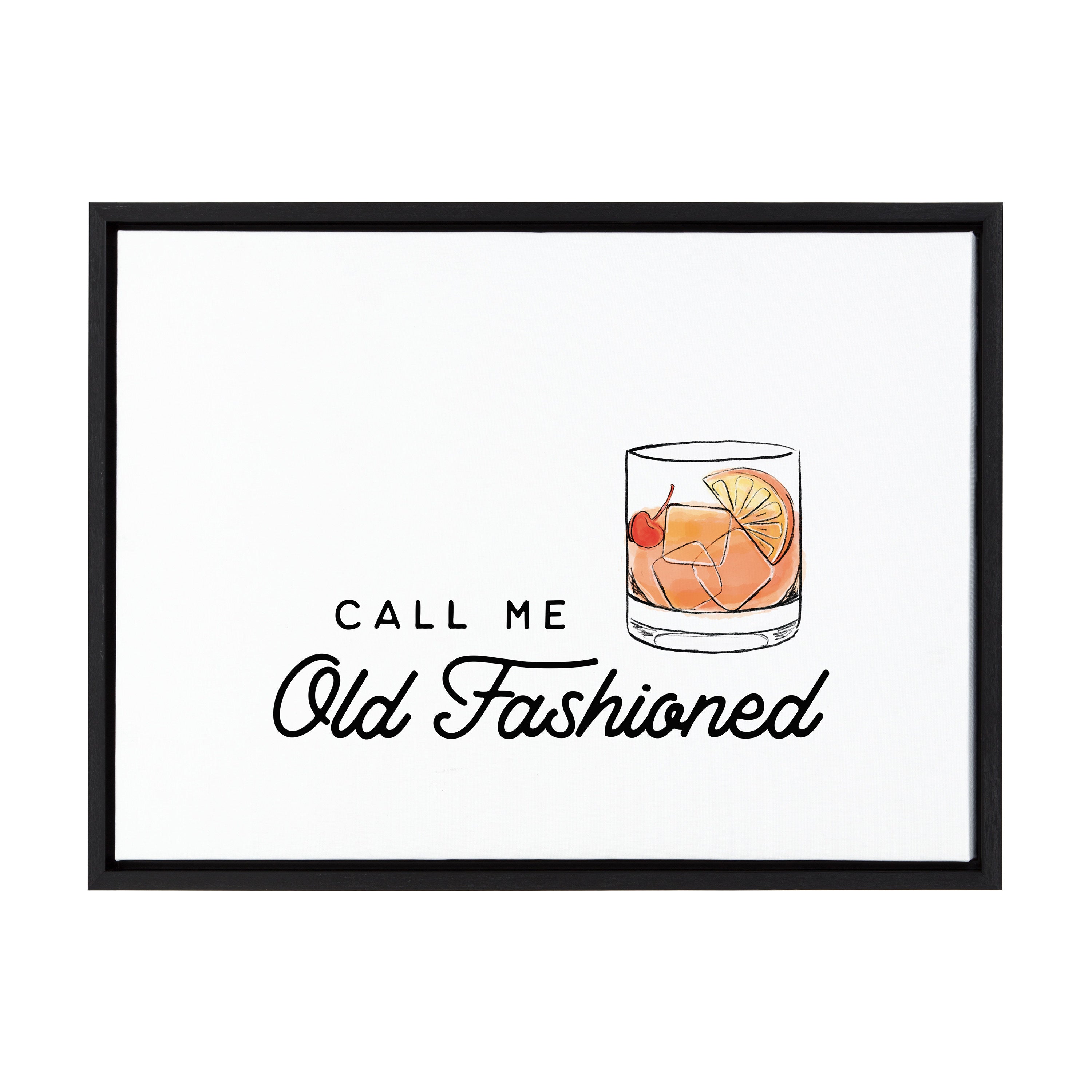 Sylvie Call Me Old Fashioned Framed Canvas by The Creative Bunch Studio