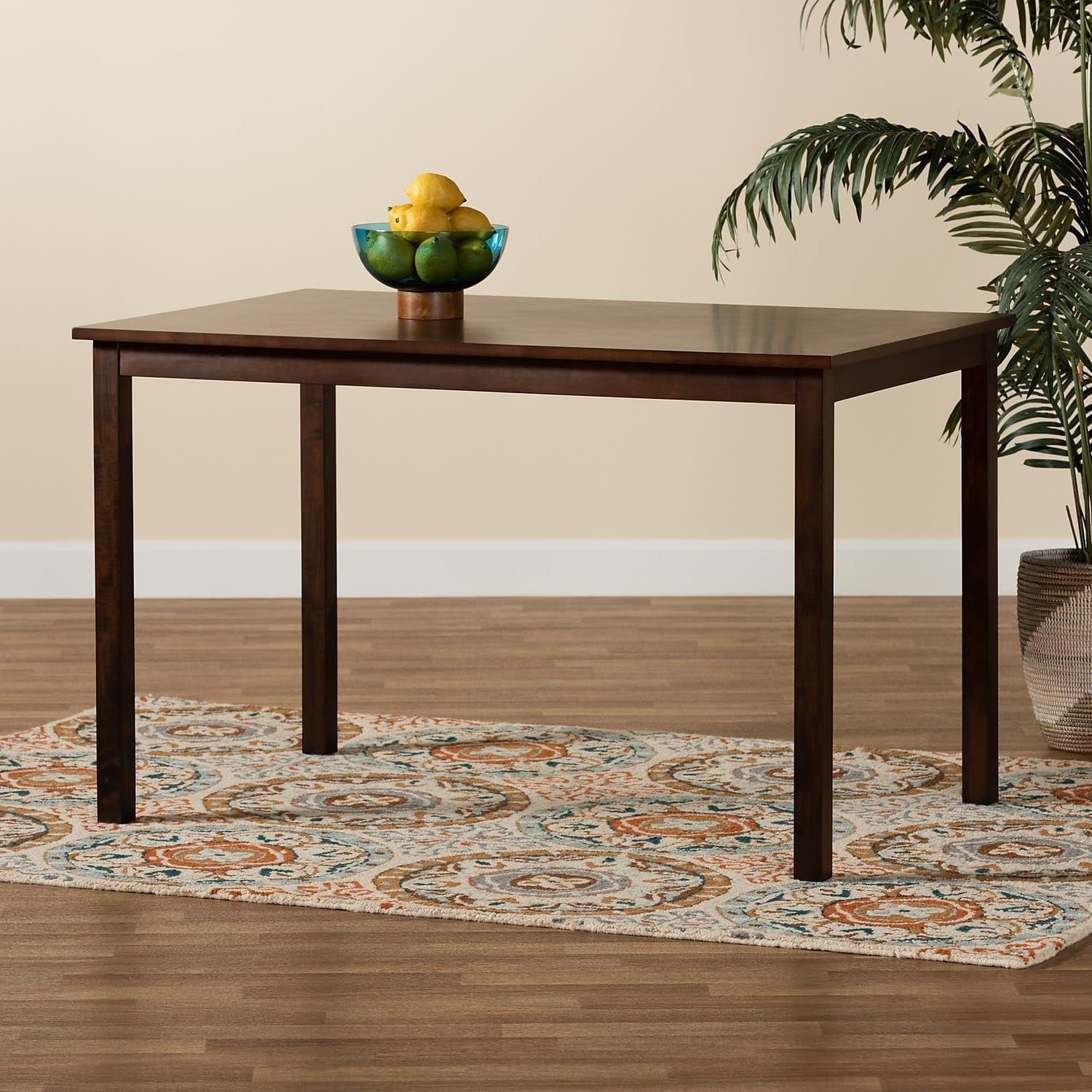 Andrew Modern Dining Table Dark Brown Hardwood Finish