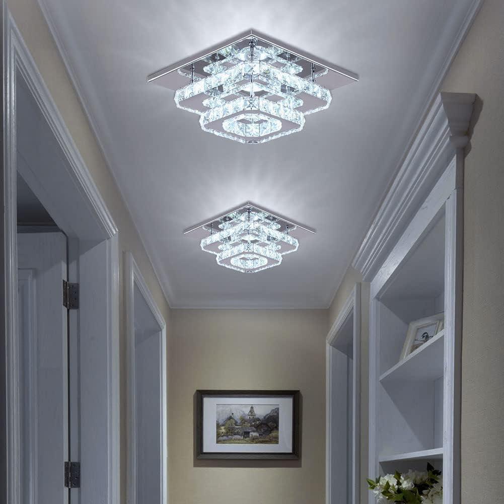 Crystal Square LED Ceiling Light 2 Layer Flush Mount-0