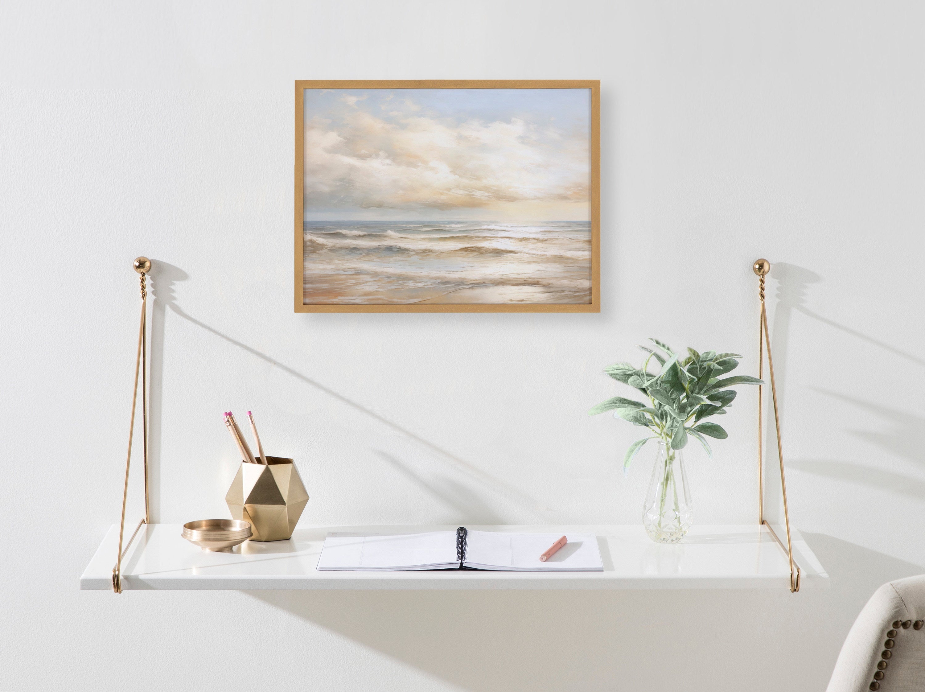 Gallery Beach Waves Sunset Cloud Landscape Print by The Creative Bunch Studio