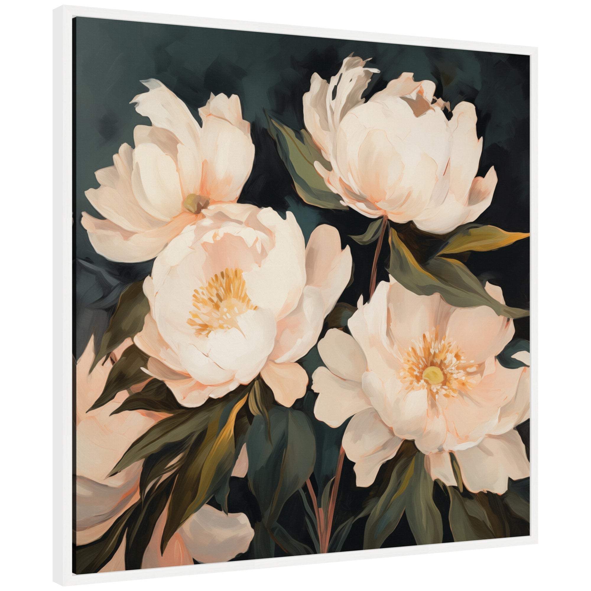 Sylvie Beautiful Painterly Floral Bouquets 2 Framed Canvas by The Creative Bunch Studio
