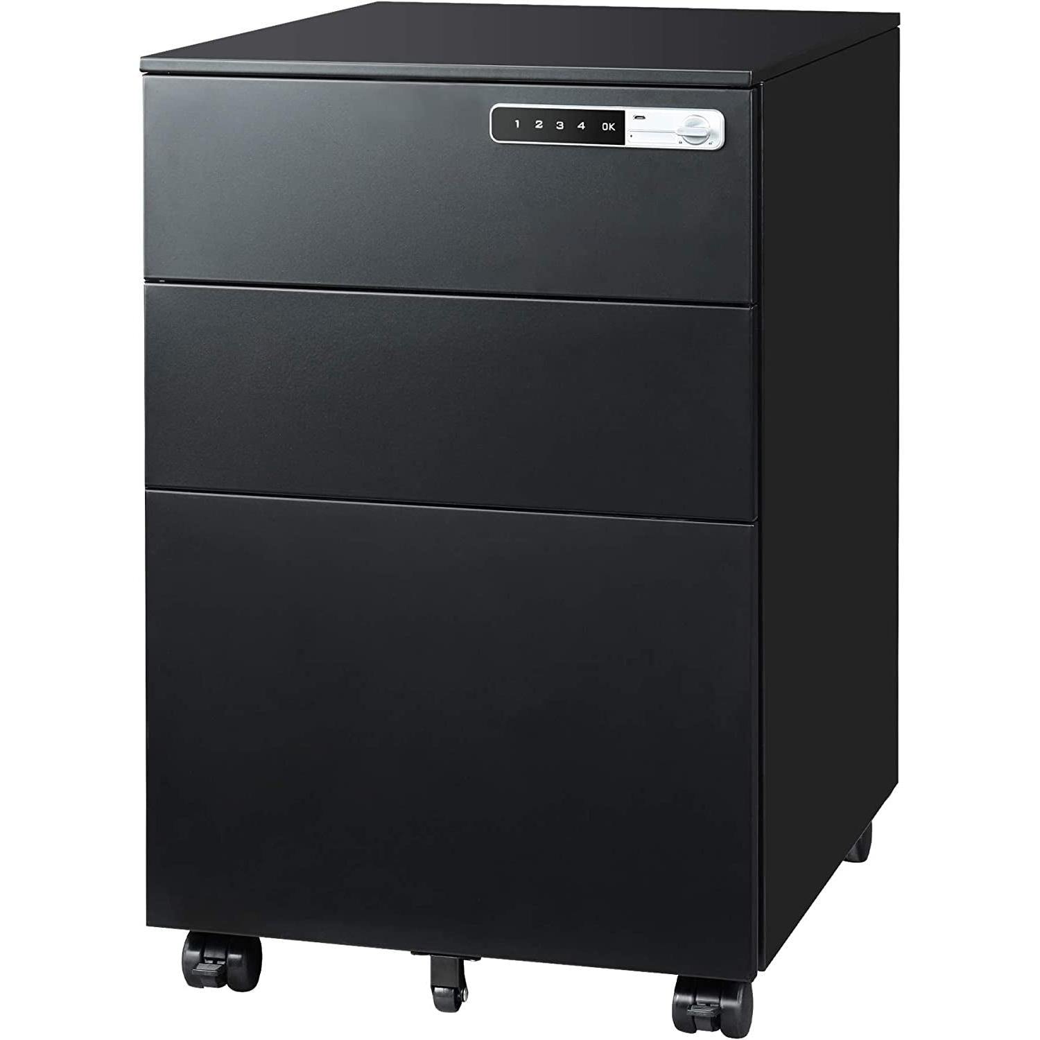 Locking 3 Drawer Steel File Cabinet With Digital Lock