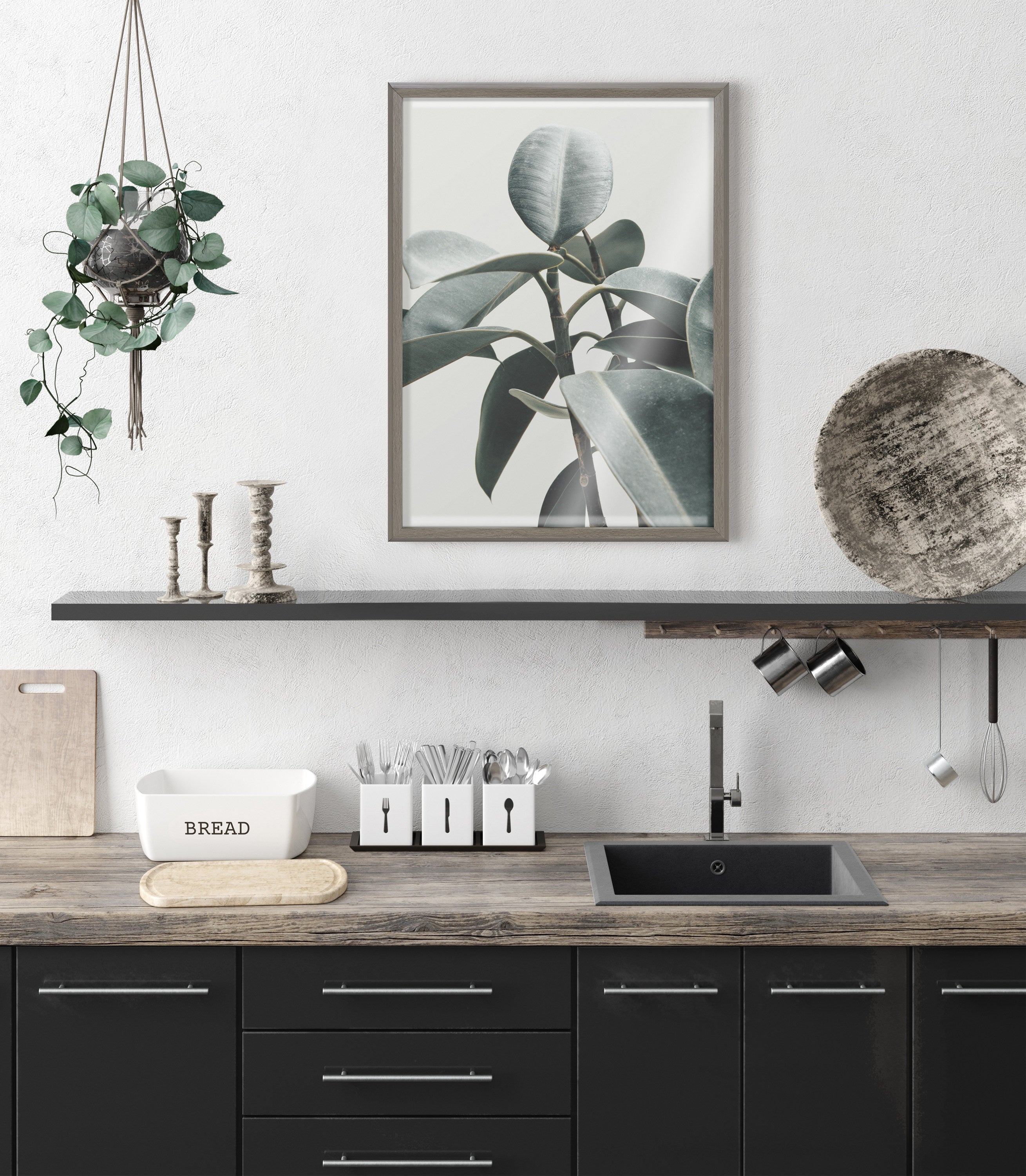 Blake Plant Mom Green Houseplant Framed Printed Glass by The Creative Bunch Studio