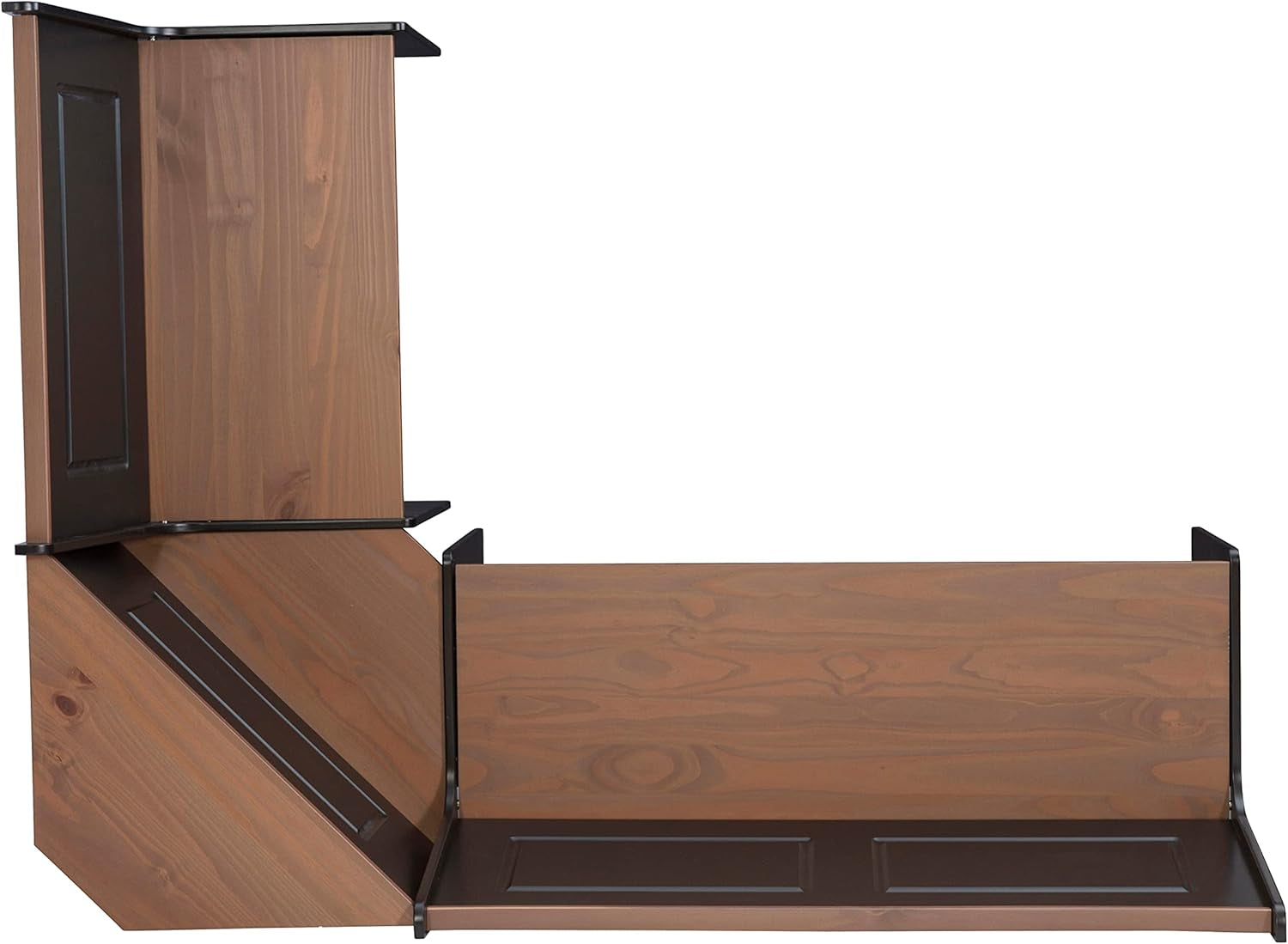 Black Pecan Five Seat Dining Set With Storage Benches