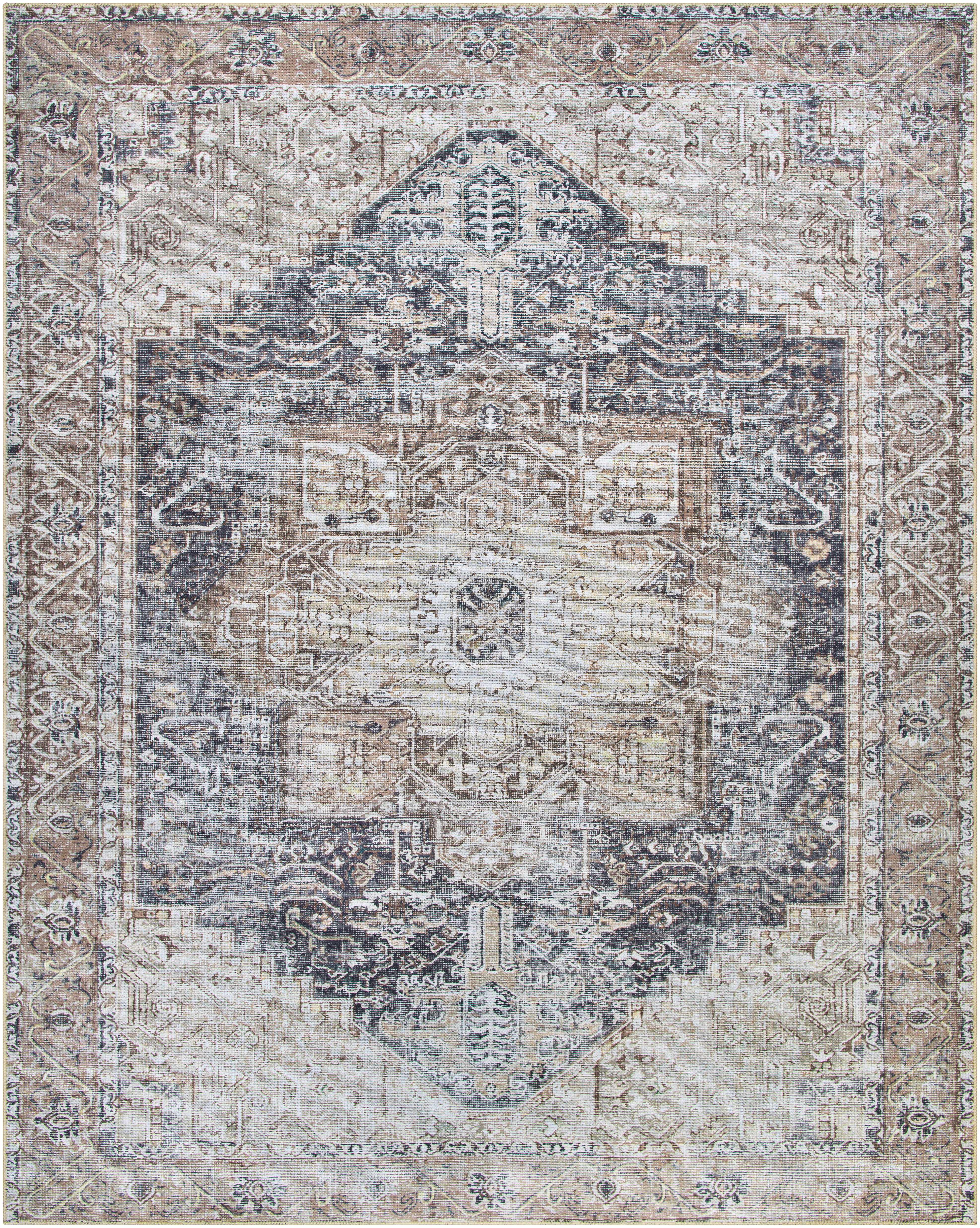 Beige Rosman Washable Area Rug - Clearance-6