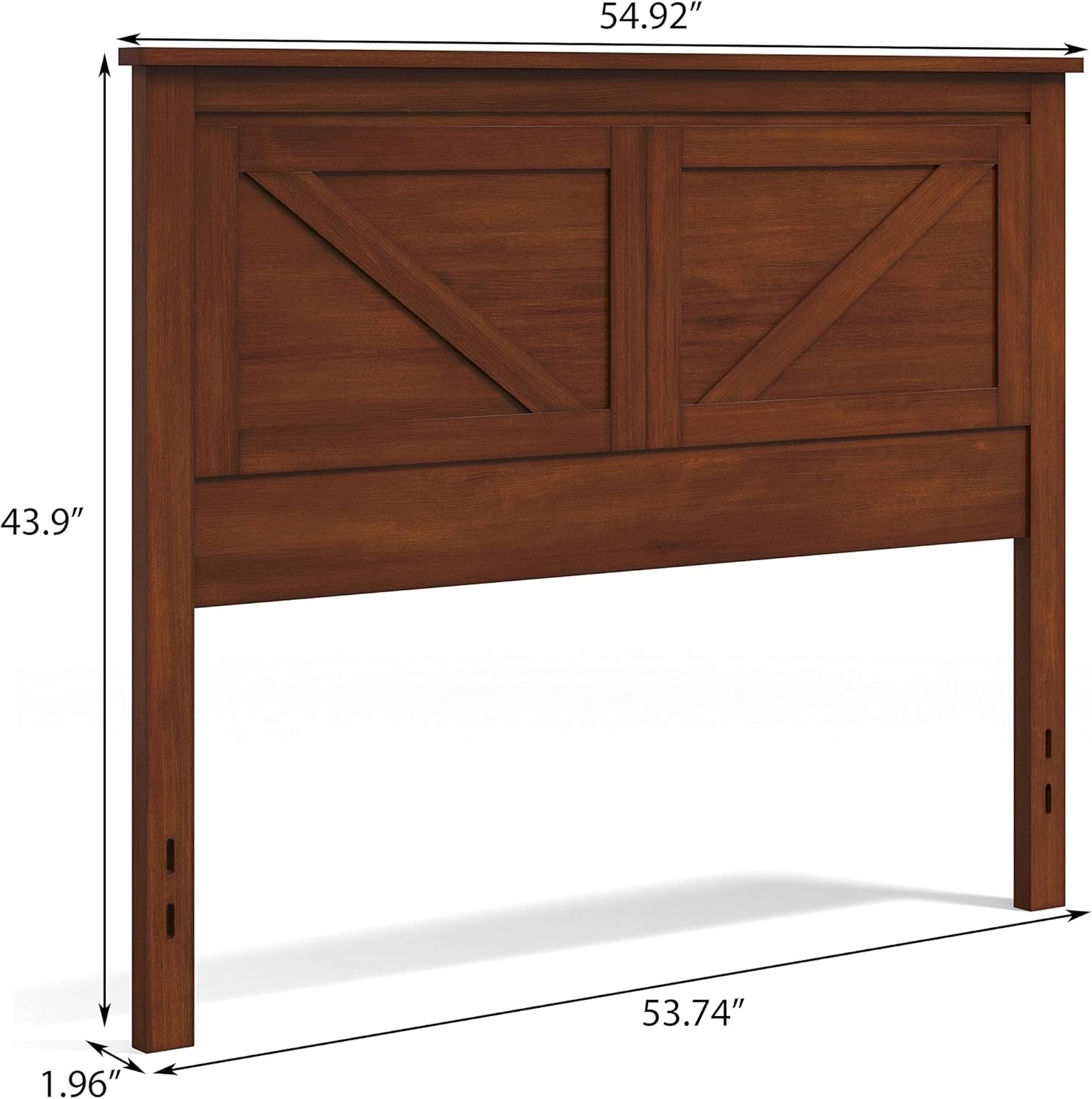 Farmhouse Style Cherry Wood Panel Headboard for Bedrooms
