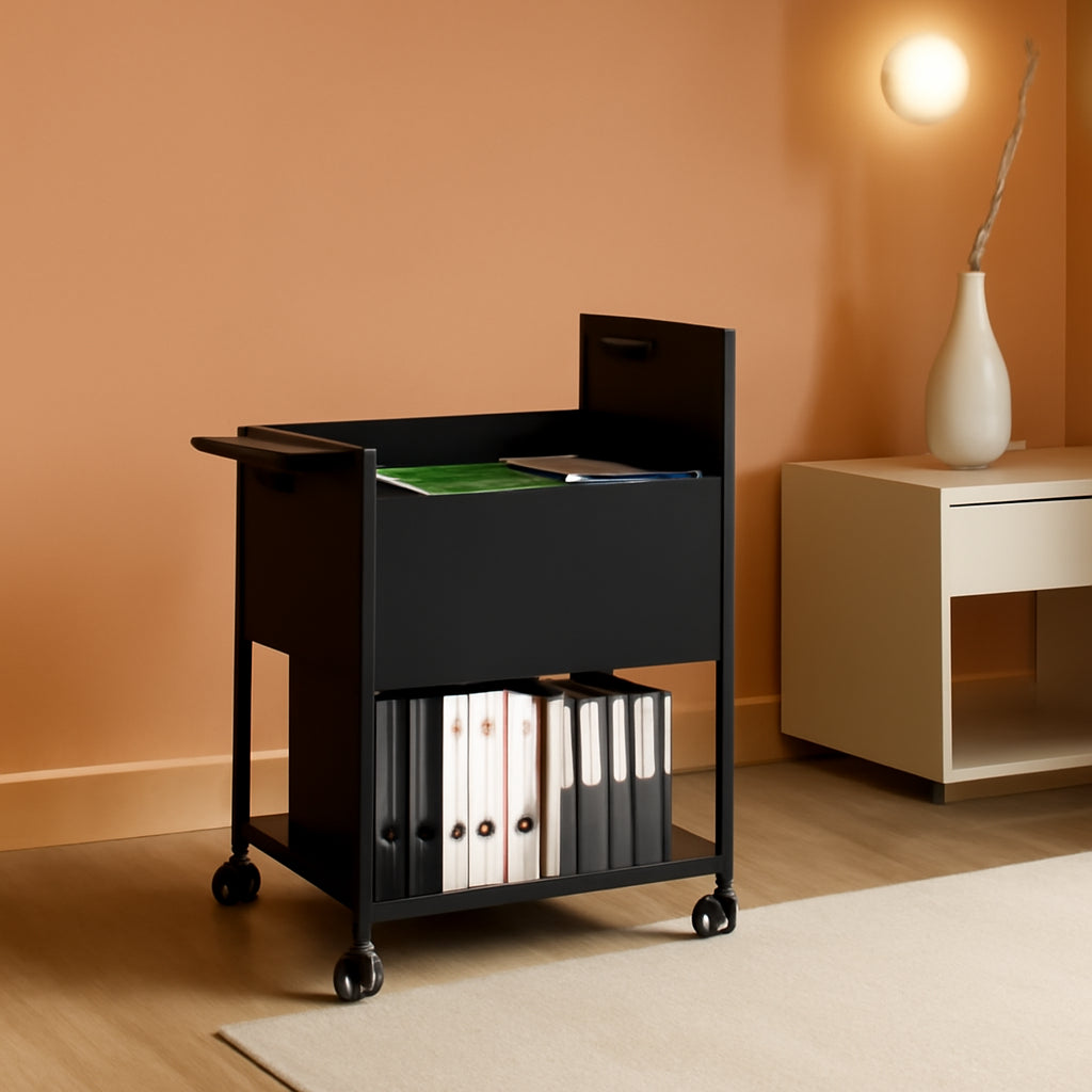 Locking Rolling File Cabinet With Hanging Folders On Wheels