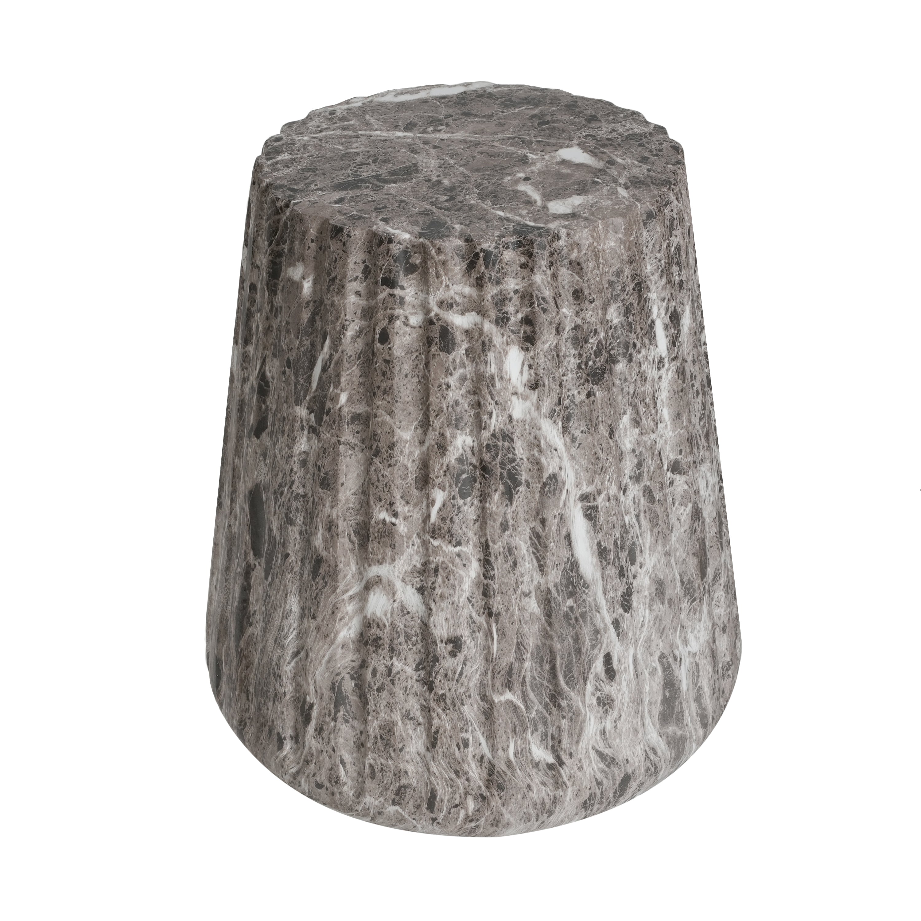 Outdoor Cleme Carved Side Table, Brown End Table