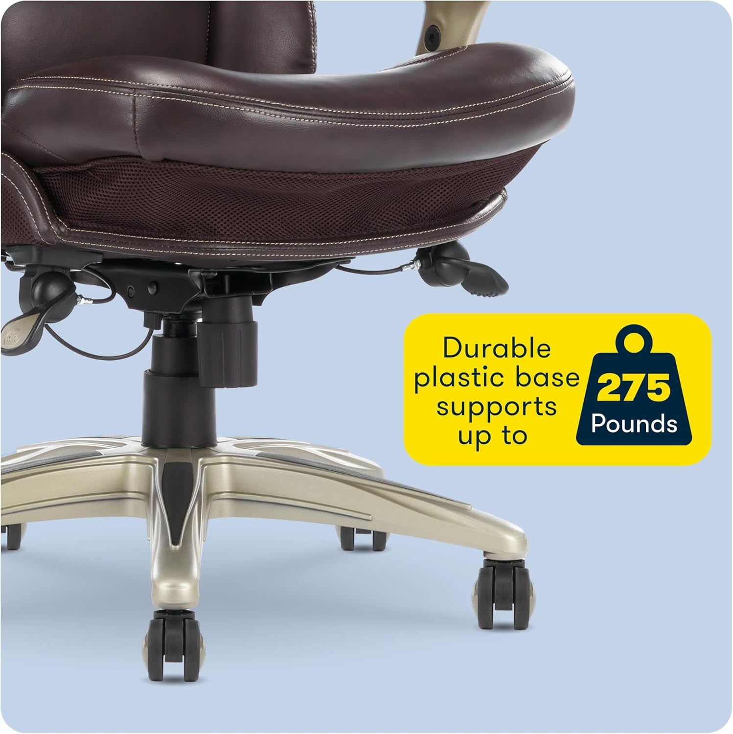 Claremont Ergonomic Office Chair Lumbar Support Chestnut