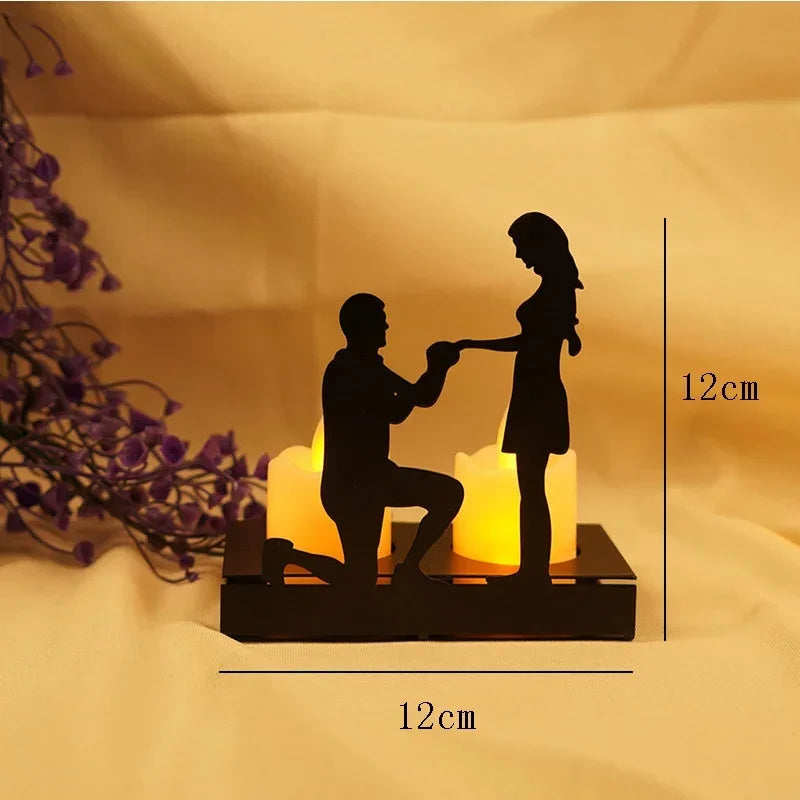 Romantic Couple Ornaments Creative Candlestick Room Decoration Accessories