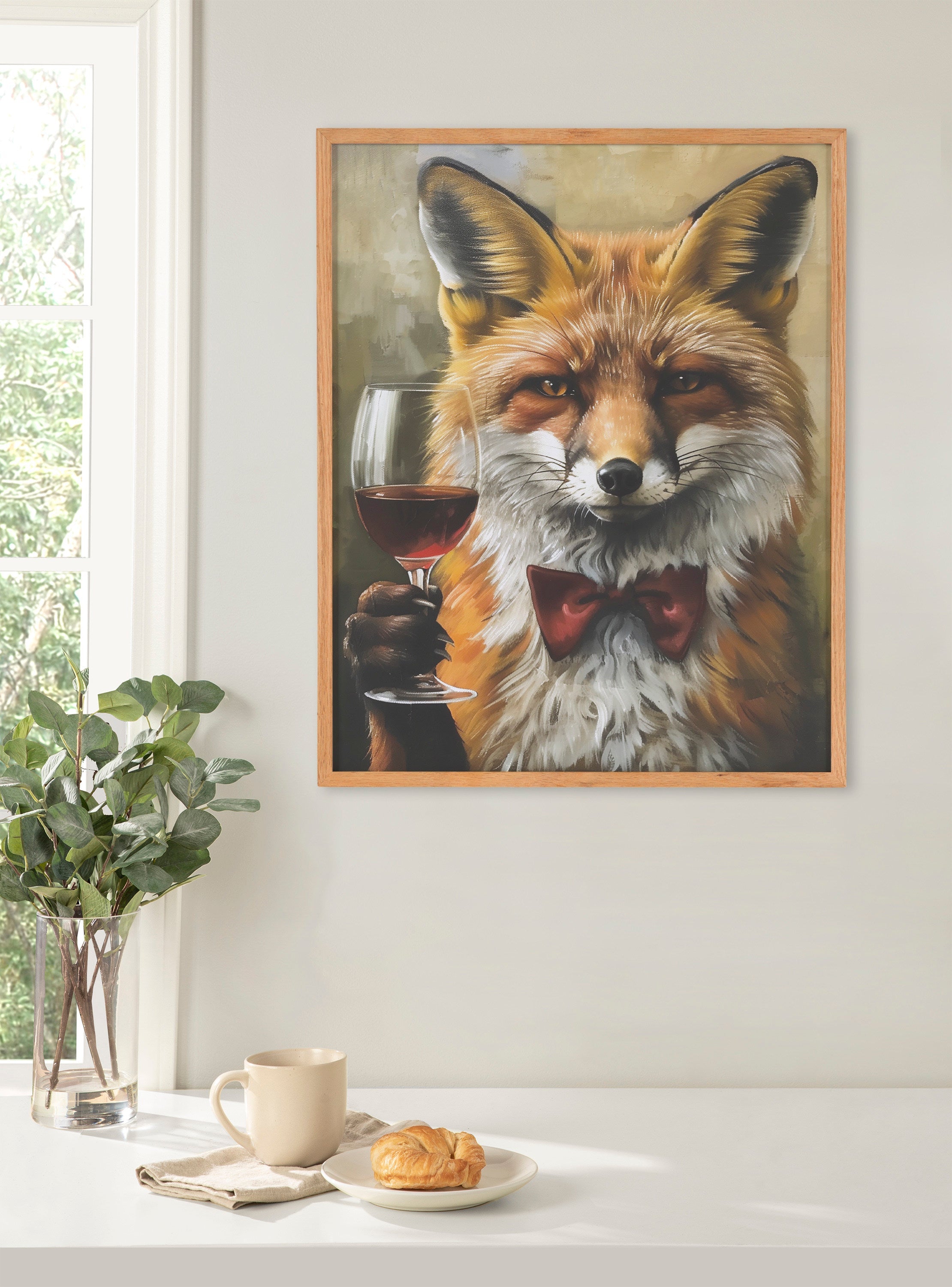 Gallery Traditional Fox Wine Tasting Print by The Creative Bunch Studio