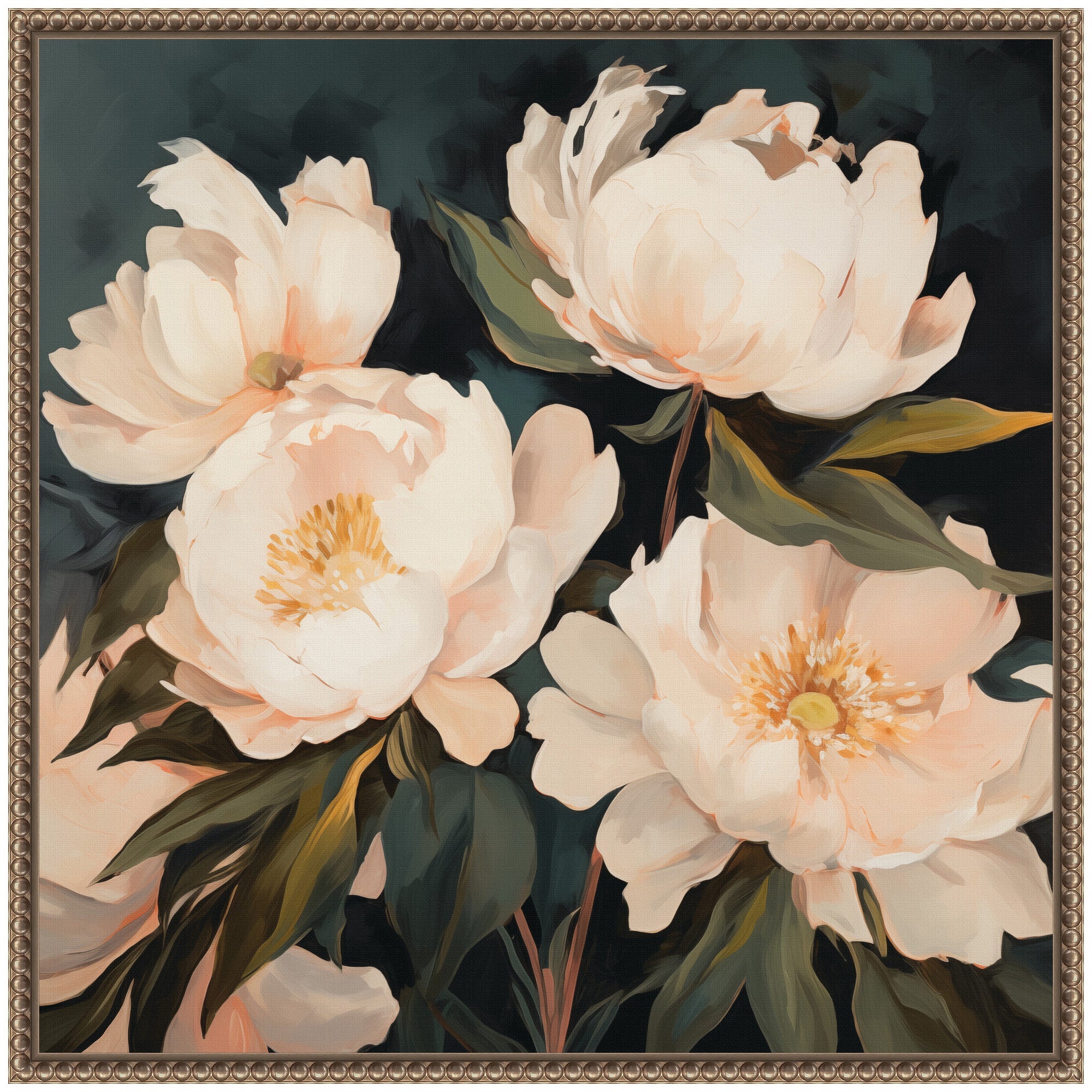 Sylvie Beautiful Painterly Floral Bouquets 2 Framed Canvas by The Creative Bunch Studio