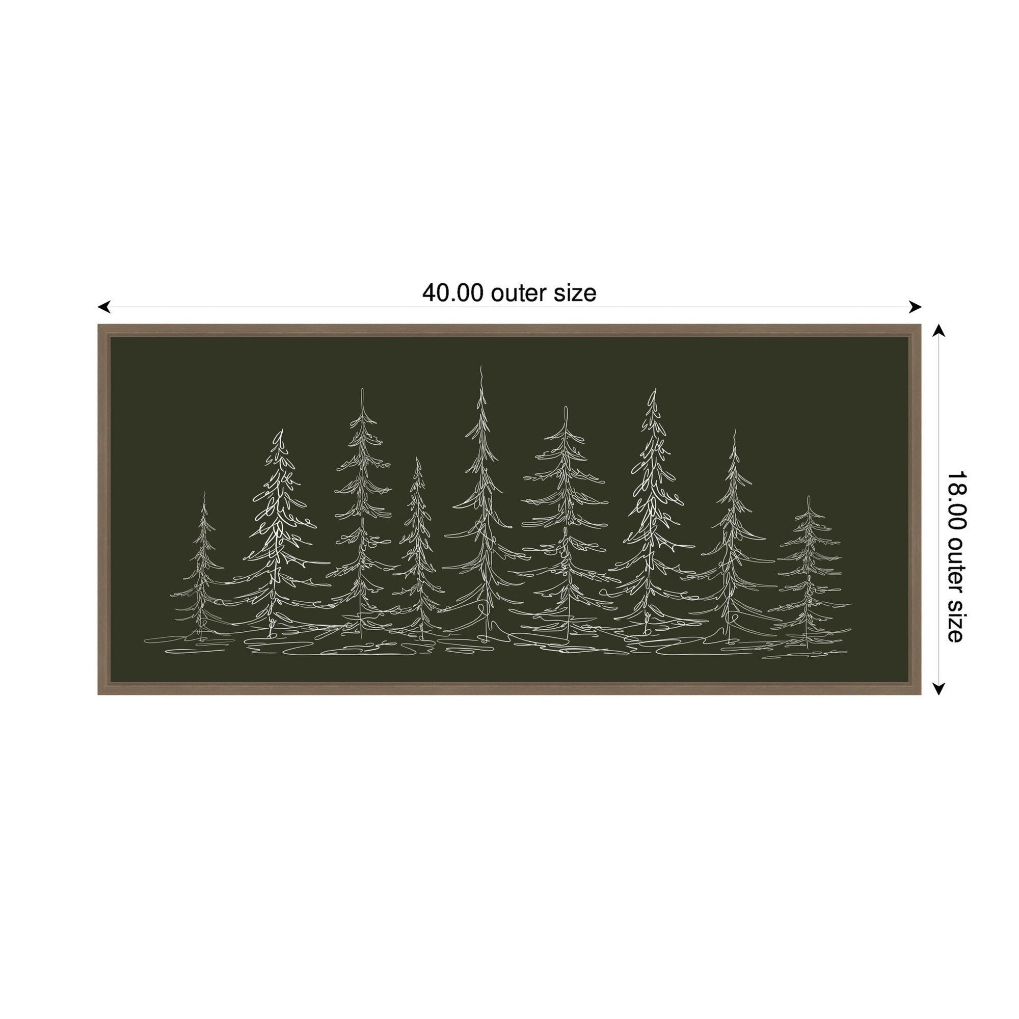 Sylvie Framed Canvas Minimalist Evergreen Trees Sketch by The Creative Bunch Studio
