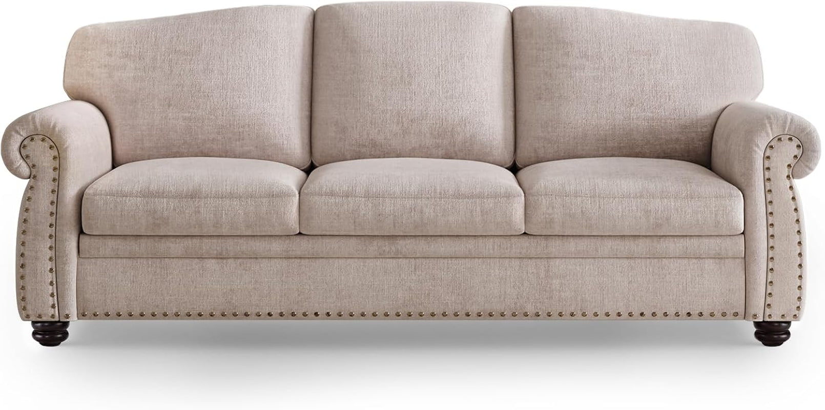 Elegant 90 Inch Nailhead Trim Sofa for Living Room